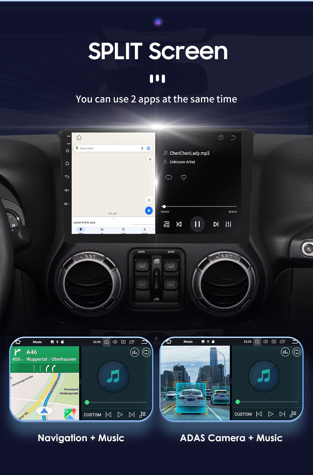7862S Octa Core 6+64GB Android 12 Car Stereo for Jeep Commander Wrangler Grand Cherokee Chrysler Dodge Ram 1500 Challenger | 9