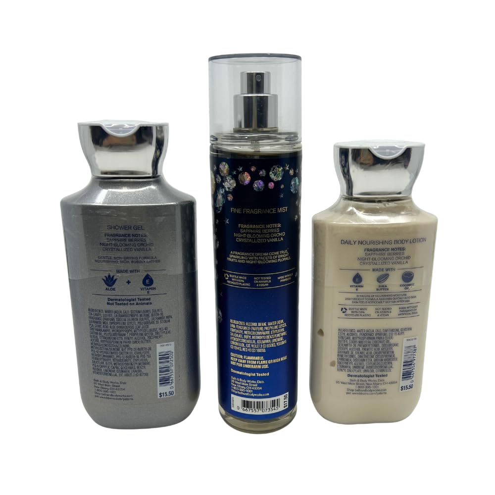 Bath & Body Works DREAM BRIGHT 3-Piece Gift Set - Shower Gel, Body Mist & Lotion with Blue Bow | Holiday Gifts for Women, Christmas Present, Birthday Gift Idea | Perfect for Self-Care, Spa Day & Special Occasions