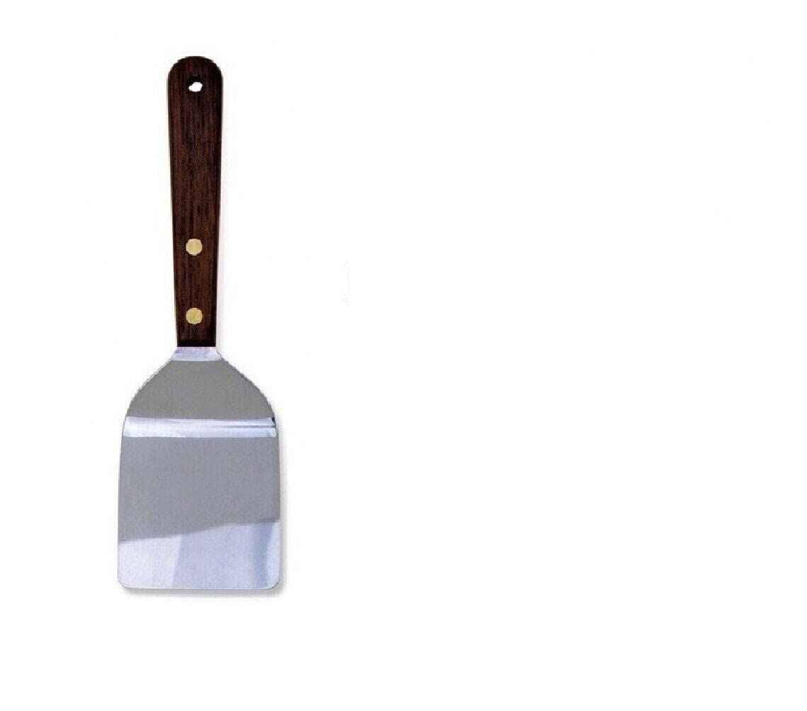 Premium Stainless Steel Spatula Set with Wood Handle - 7.5 Inch Grill & Kitchen Utensils (Pack of 4) - Perfect for BBQ, Baking, Flipping Pancakes, and Scraping Bowls - Durable Cooking Tools for Home & Professional Chefs