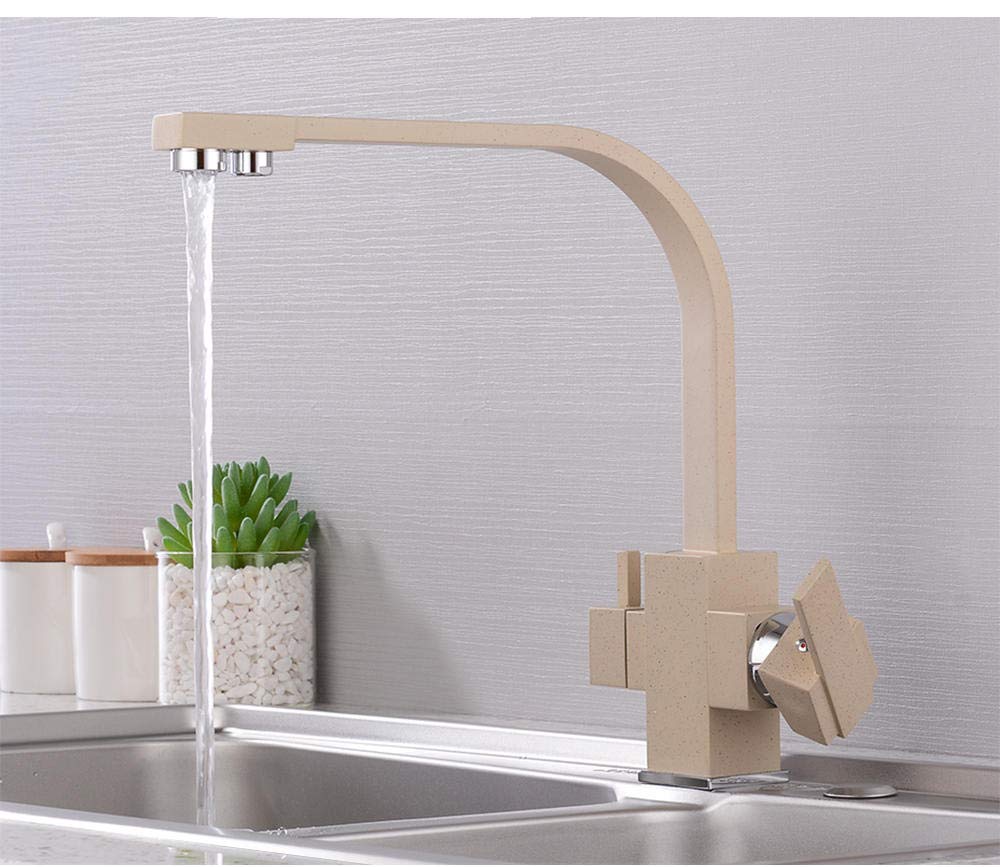 360° Rotating Chrome Kitchen Faucet with Water Purification - Deck Mounted Mixer Tap for Modern Kitchens