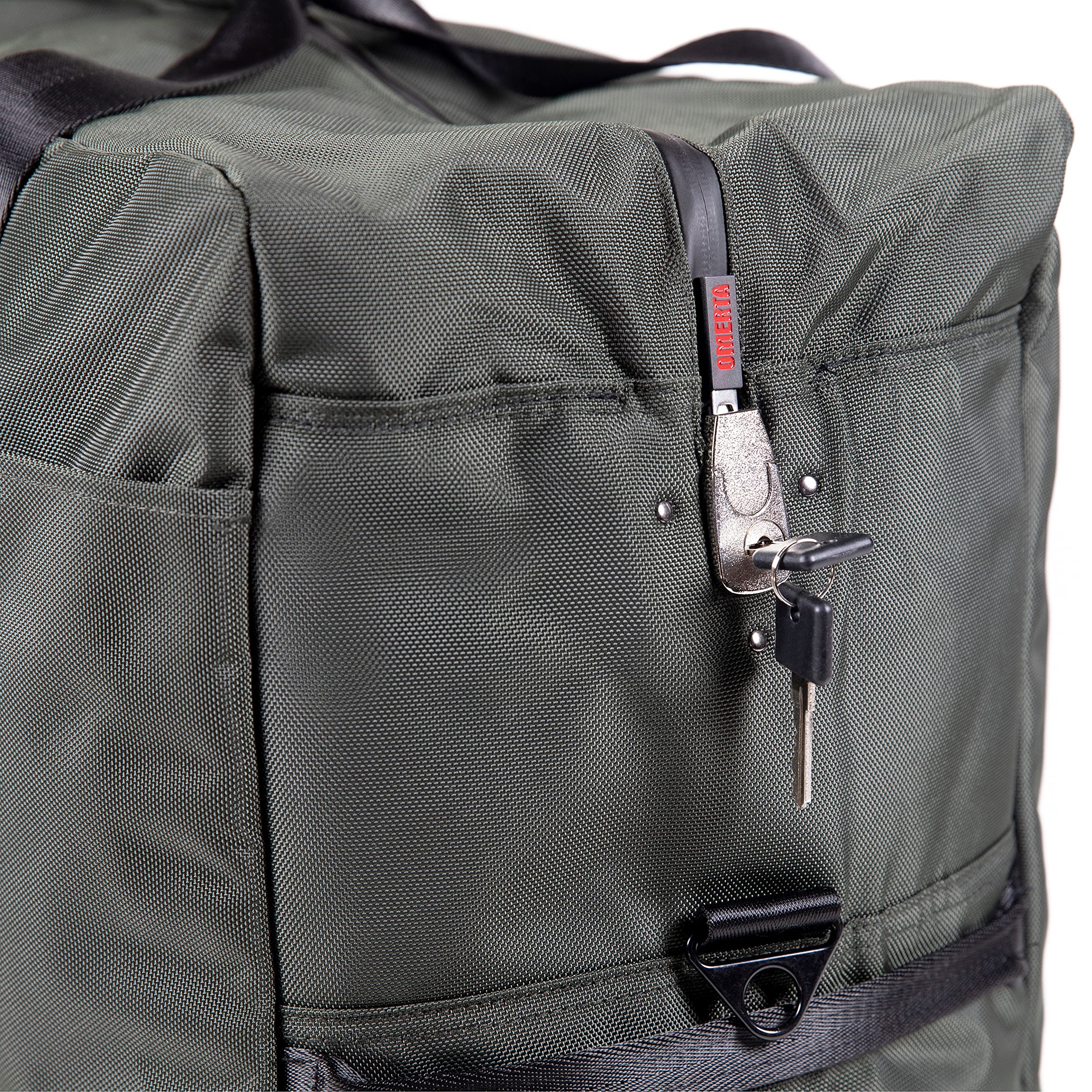 DIME BAGS Cleaner | Large Carbon-Lined Odor Proof Duffle Bag with Lockable Zippers | Travel Storage & Gym Bag for Sports Equipment, Camping Gear & Discreet Transport (Green)