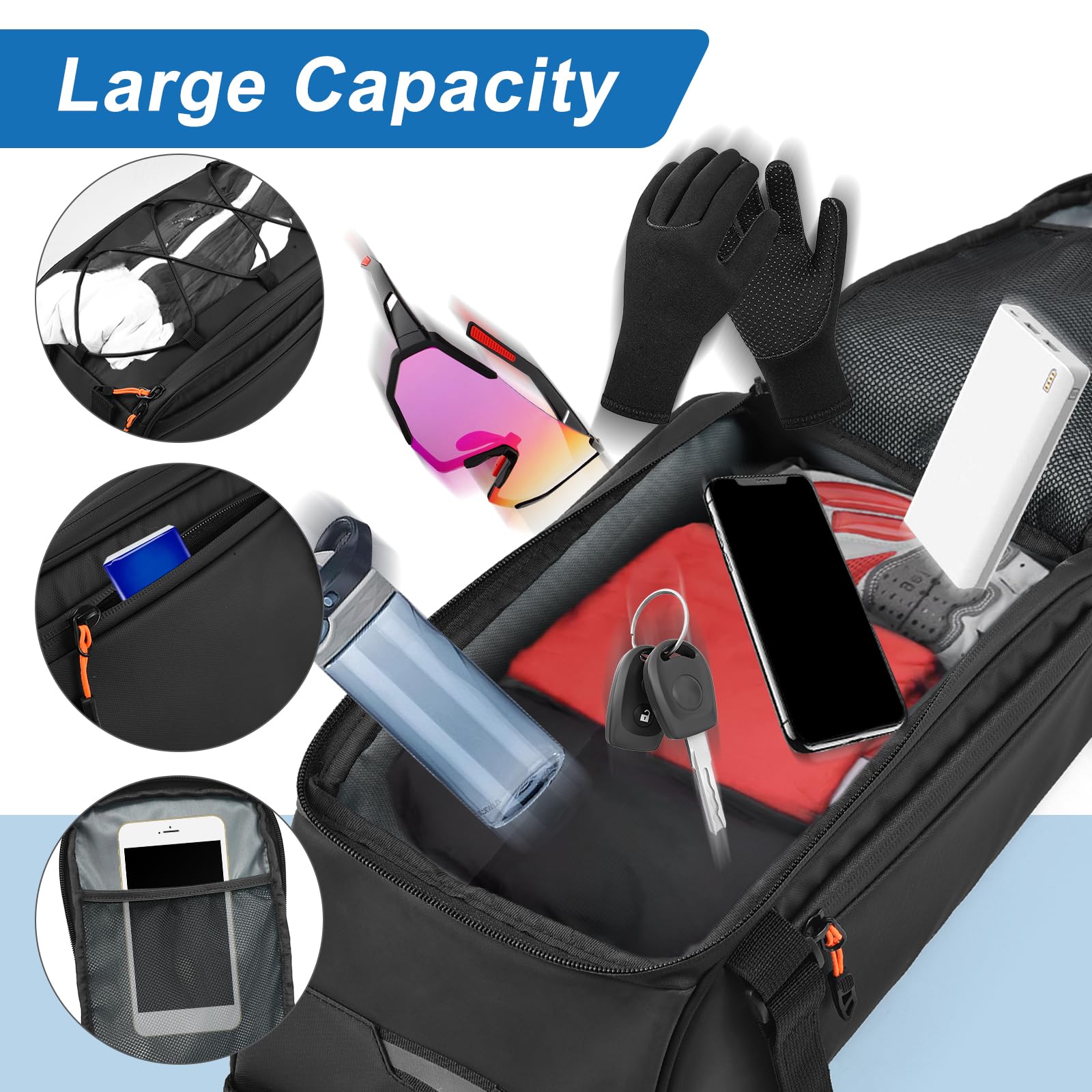 Lixada 10L Waterproof Reflective Bicycle Rear Rack Bag - 4-in-1 Bike Saddle Bag with Shoulder Strap | Lightweight Cycling Panniers for Commuting, Travel & Outdoor Adventures | Perfect for Road Bikes, Mountain Bikes & Daily Use