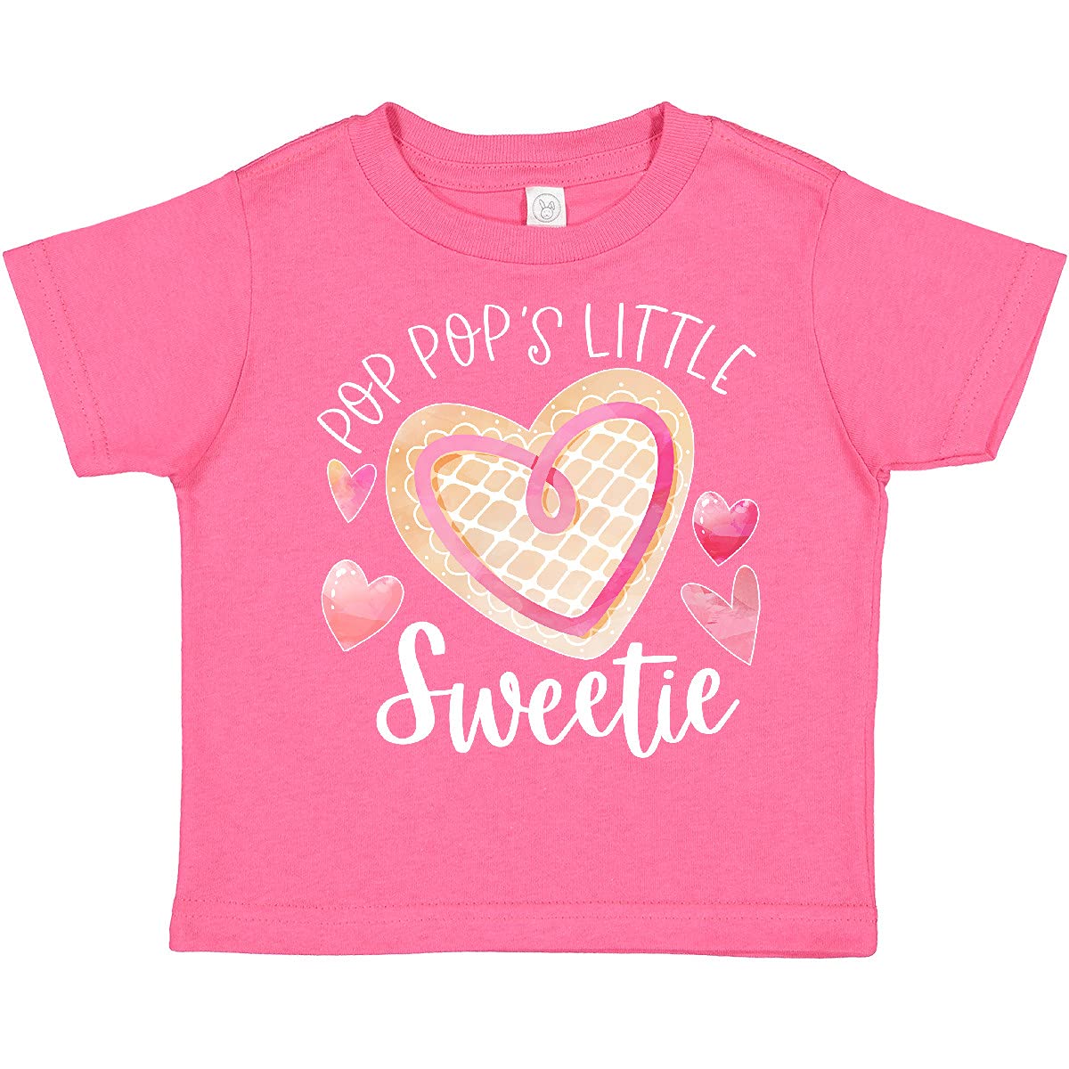 Inktastic Pop Pop's Little Sweetie Pink Heart Cookie Toddler T-Shirt - Cute Baby Girl Outfit for Family Photos, Birthday Parties & Casual Wear