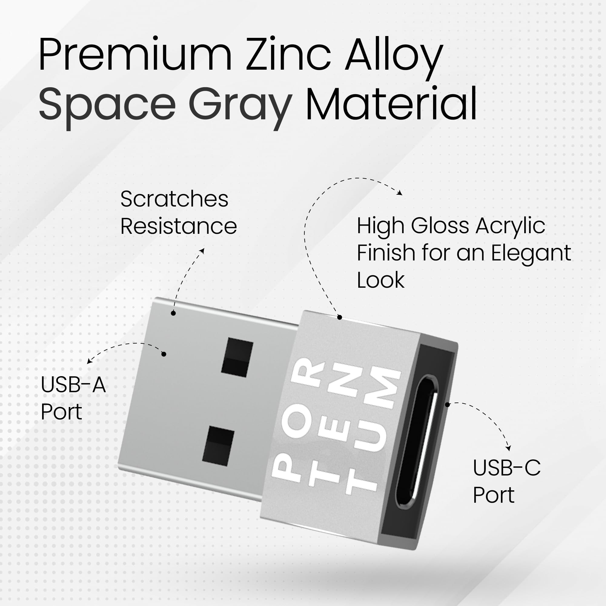 Premium USB C to USB Adapter - 480Mbps High-Speed Data Transfer - Durable Zinc Alloy with Heat Resistance - USB to USB C Converter - Bright Silver - Perfect for Laptops, Smartphones & Tablets