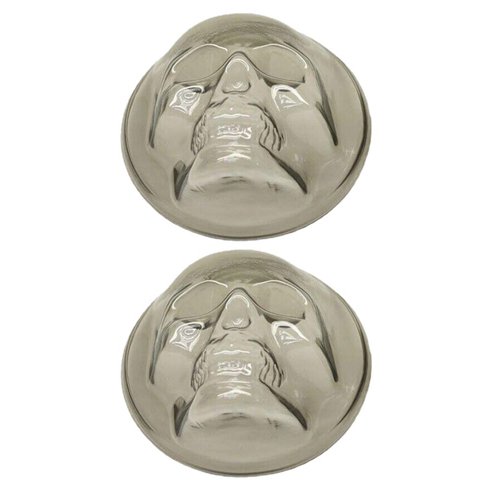 2PCS Heat-Resistant Car Headlight Covers - Clear Motorcycle Skull Lamp Shades for Halloween & Car Decorations - Durable Car Light Protectors for Night Rides & Themed Events
