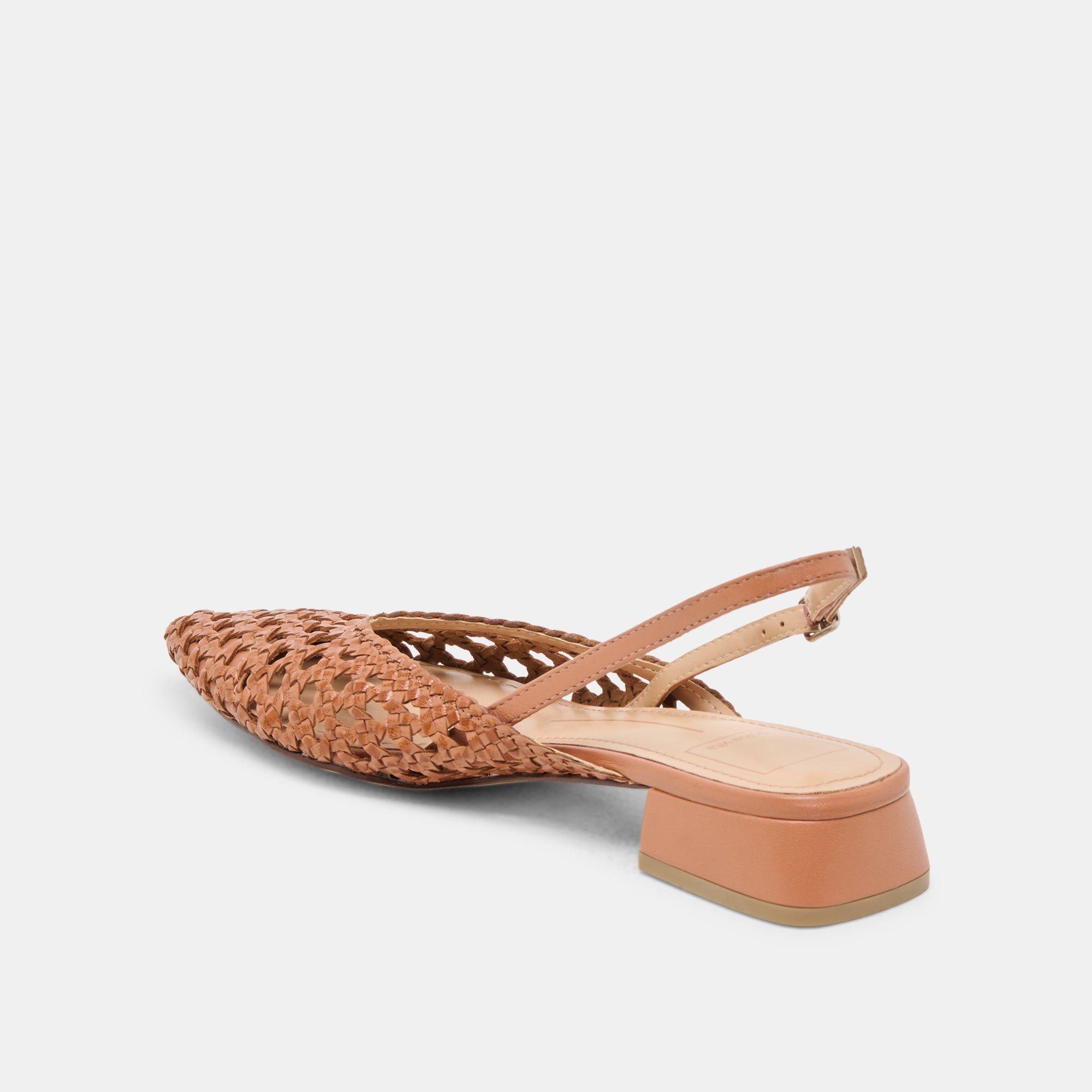 Birdie Flats Tan Woven Leather Women's Comfortable Slip-On Shoes for Casual Wear & Office