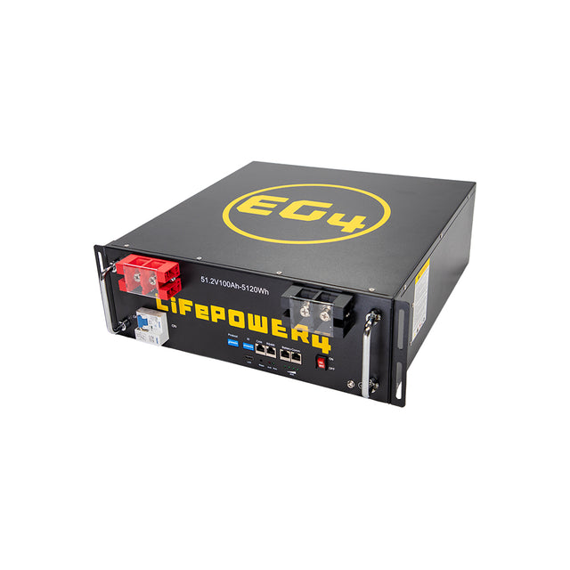 EG4 LifePower4 [V2] 48V 100AH Lithium Battery | 5.12kWh Server Rack Battery | UL Listed | Best for Solar Energy Storage, Home Backup Power & Off-Grid Applications
