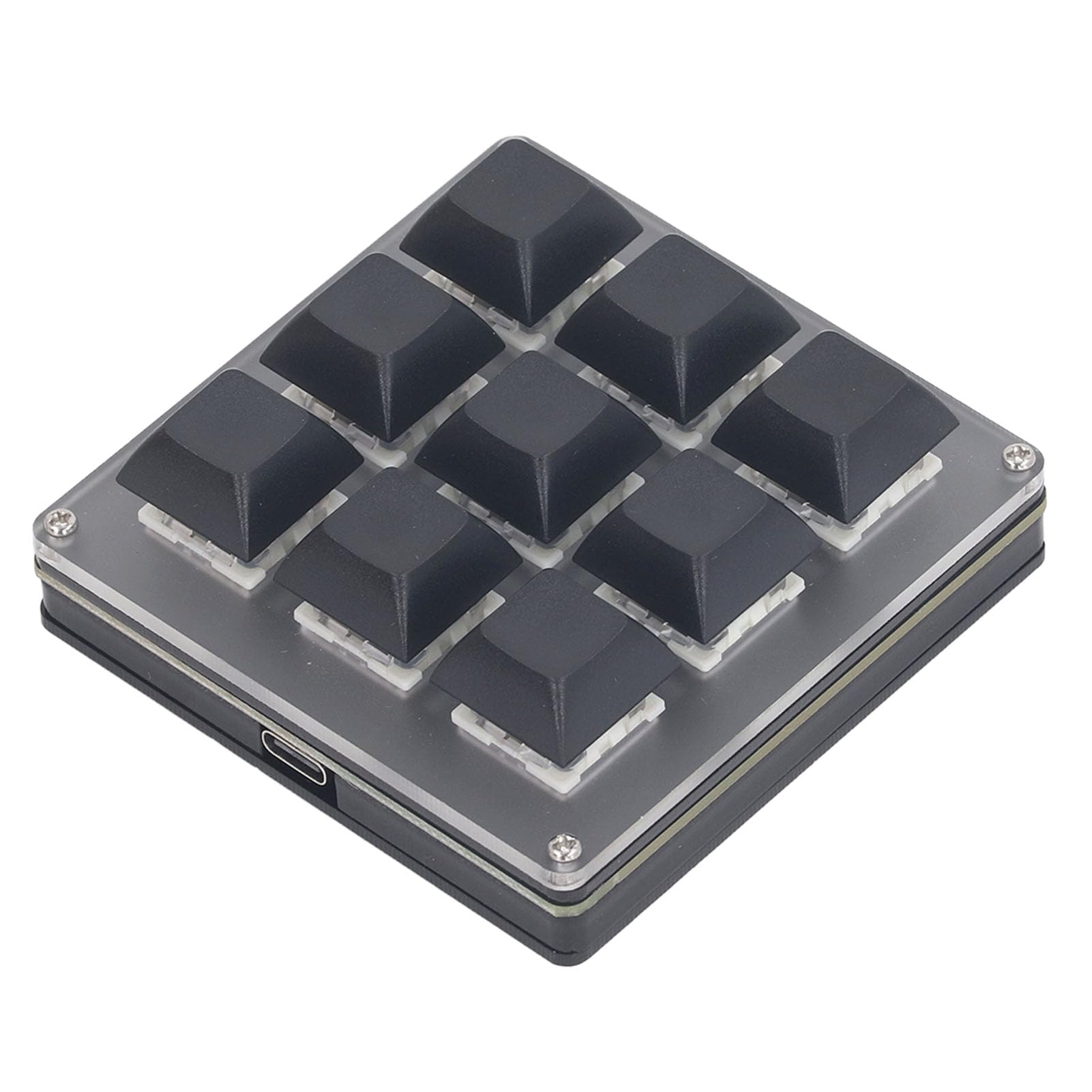Oumefar Mini USB Mechanical Gaming Keyboard - 9 Programmable Keys, ABS Keycaps, Auto Sleep, Adjustable Backlight for PC, Laptop, Mac - Perfect for Gaming, Office Work & Media Control