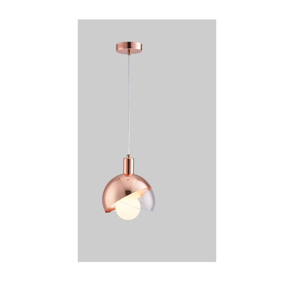 Nordic Modern Pendant Light - AVEO Minimalist Rose Gold Chandelier for Bedroom, Restaurant & Bar | Creative Single-Head Designer Lighting for Bedside & Dining Areas
