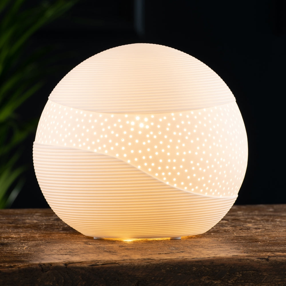 Belleek Living Saturn Luminaire - Elegant Ceramic Table Lamp with Handcrafted Details for Home Decor, Bedroom, Living Room & Office Lighting
