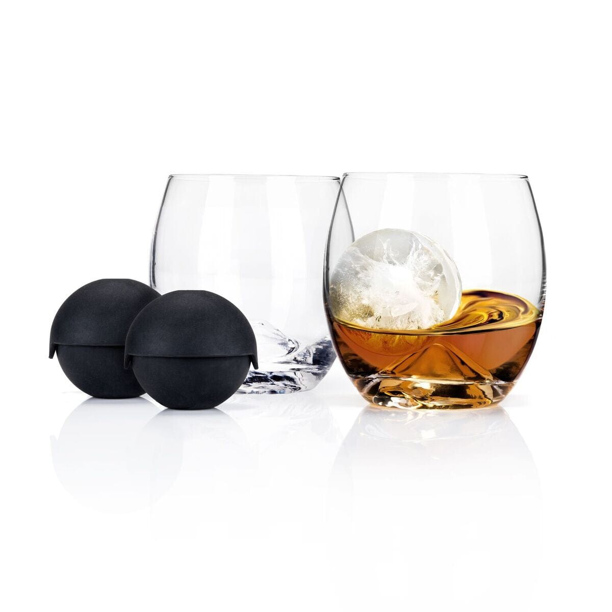 Premium Viski 4-Piece Whiskey Ice Ball Mold & Tumbler Set - Large 2.5