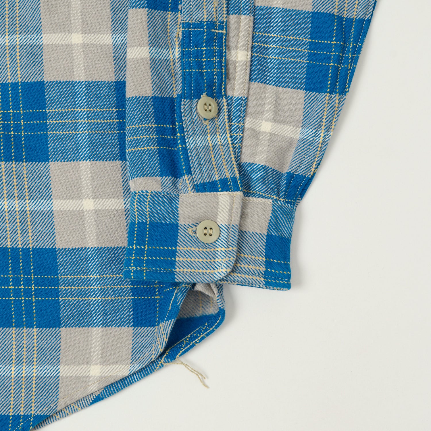 Freewheelers & Co 'Nomad' Plaid Work Shirt for Men - Venetian Blue/Grey Flannel Shirt - Durable Casual Button Down for Outdoor Adventures & Workwear