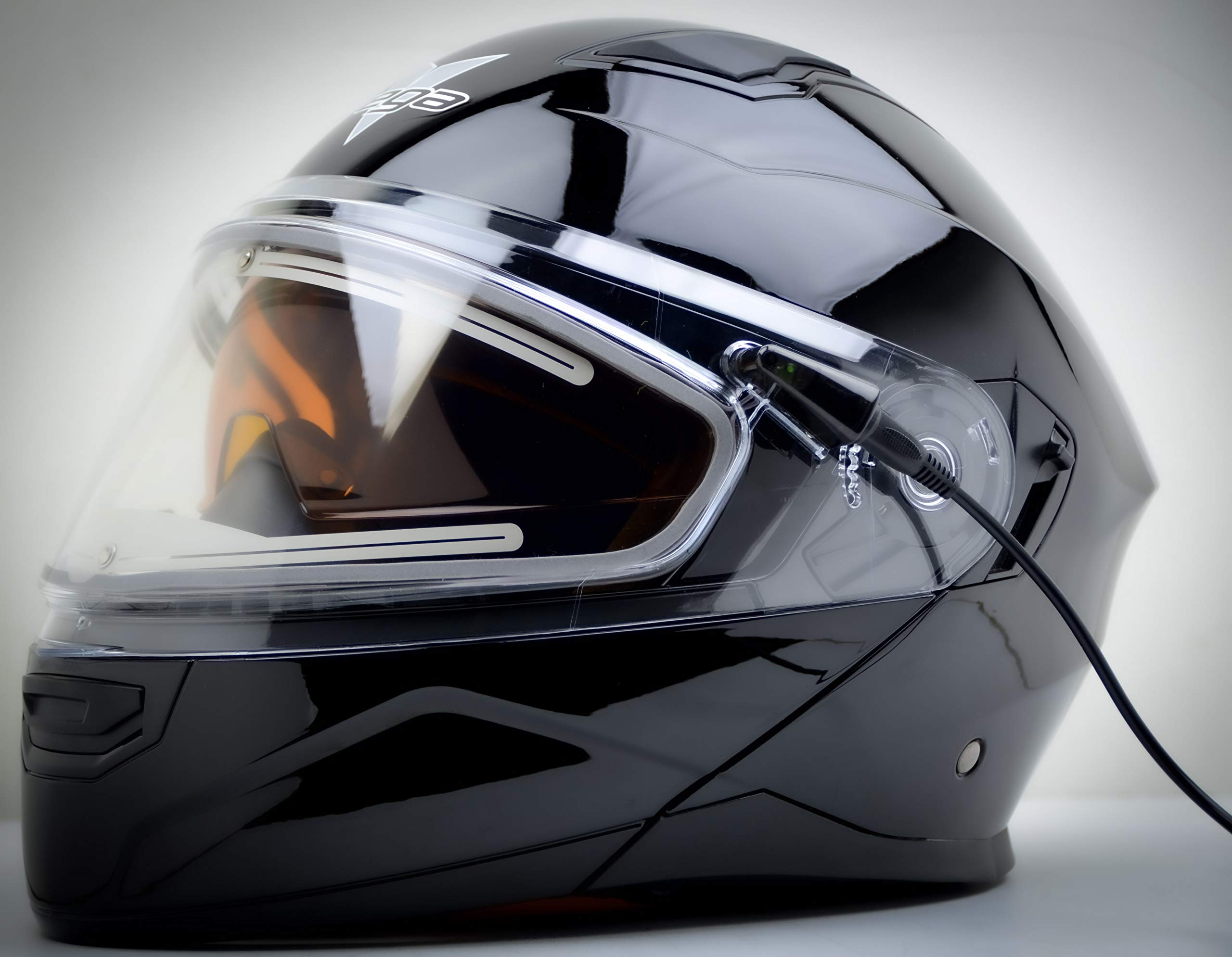 Vega Caldera Electric Snow 2 Modular Snowmobile Helmet - Gloss Black (SM) - Warm & Safe Winter Riding for Snowmobiling & ATV Adventures