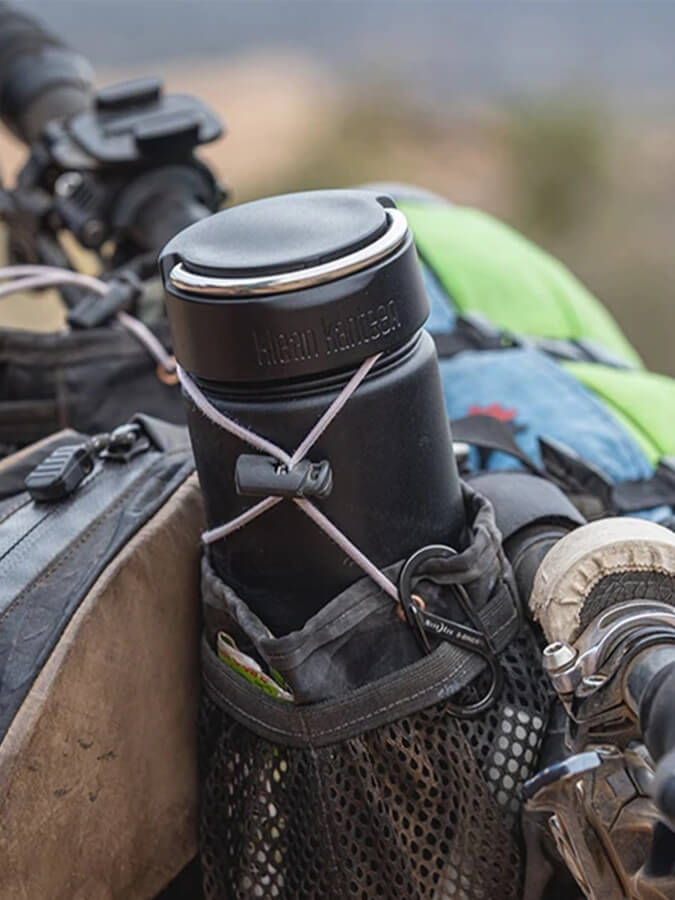 Klean Kanteen Wide Loop Cap With Bale - Black Stainless Steel Water Bottle Lid - Perfect for Hiking, Camping & Outdoor Activities