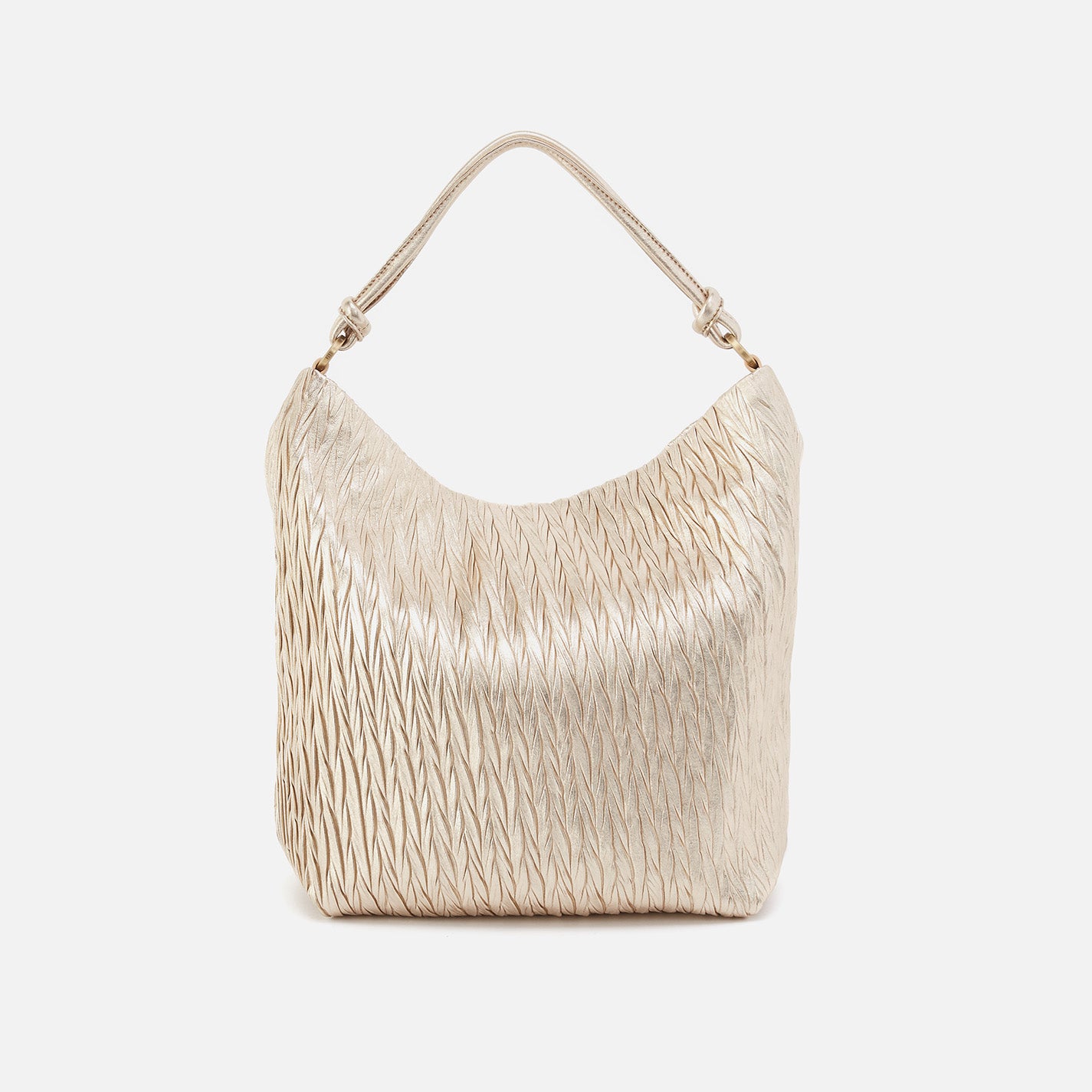 Lindley Hobo Handbag in Soft Pleated Leather - Gold | Stylish Crossbody Purse for Women | Perfect for Work, Travel & Everyday Use