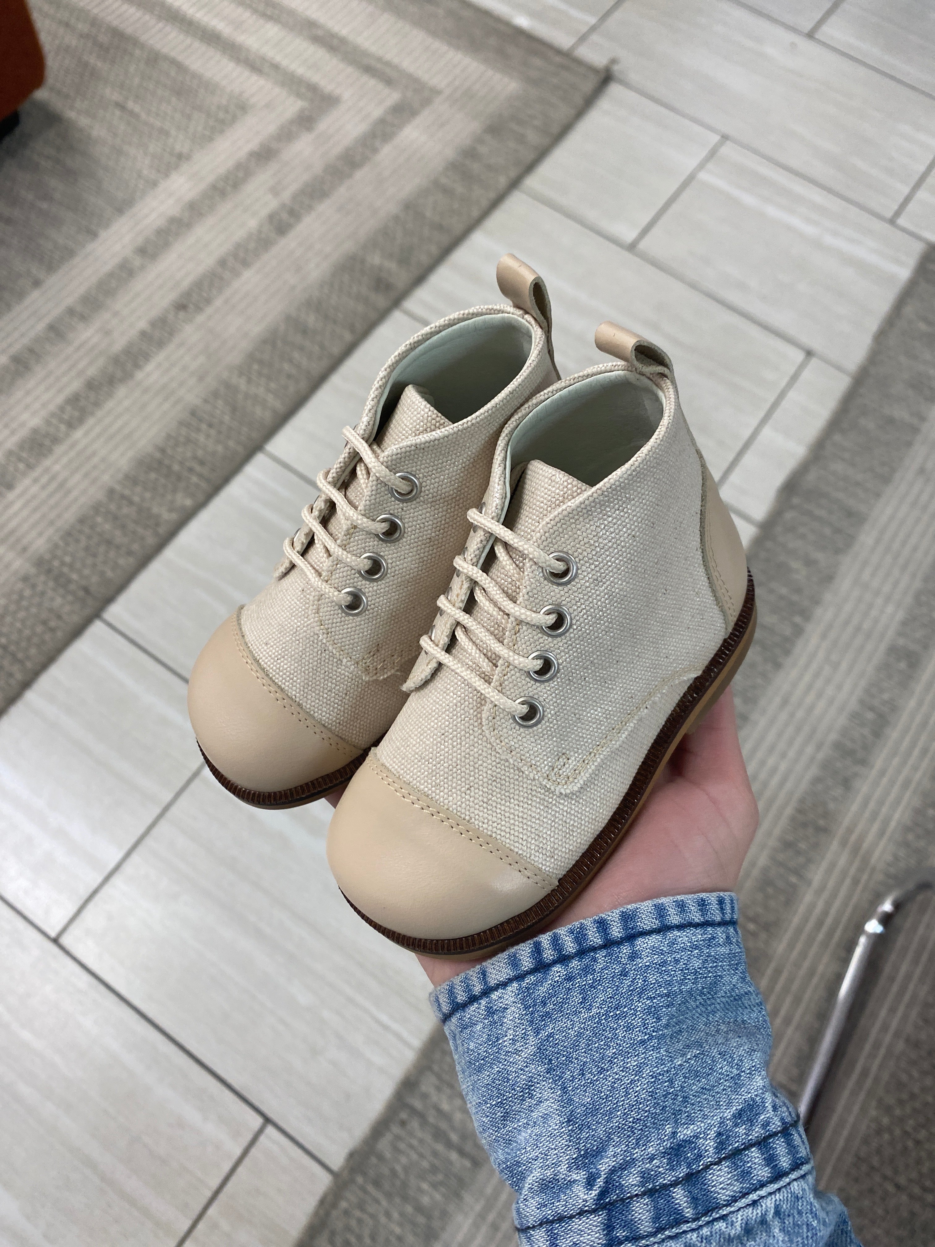 Andanines Taupe Captoe Baby Booties - Soft Leather First Walkers for Newborns & Infants - Perfect for Special Occasions, Photo Shoots & Everyday Comfort