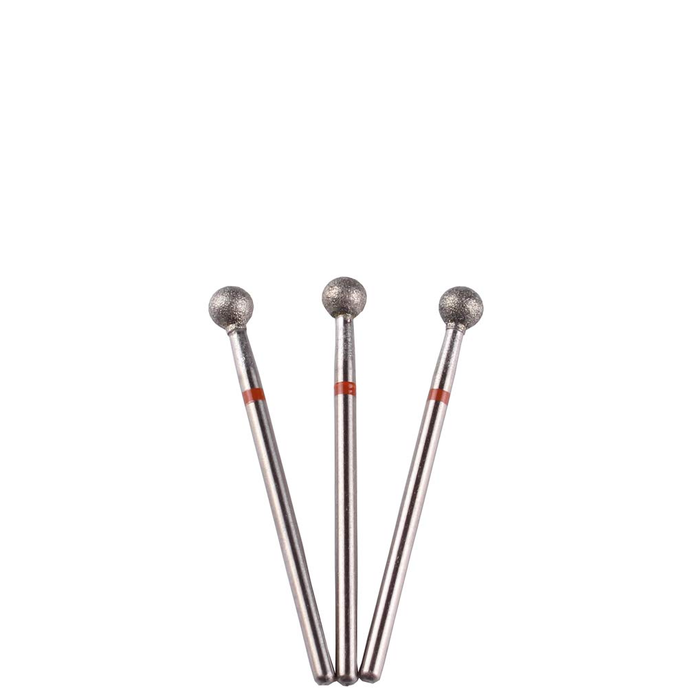 Diamond Cuticle Cleaner Drill Bits - 3pcs 5mm Ball Head Nail Bits for Professional Manicure & Pedicure | Perfect for Salon, Home Nail Care & DIY Grooming