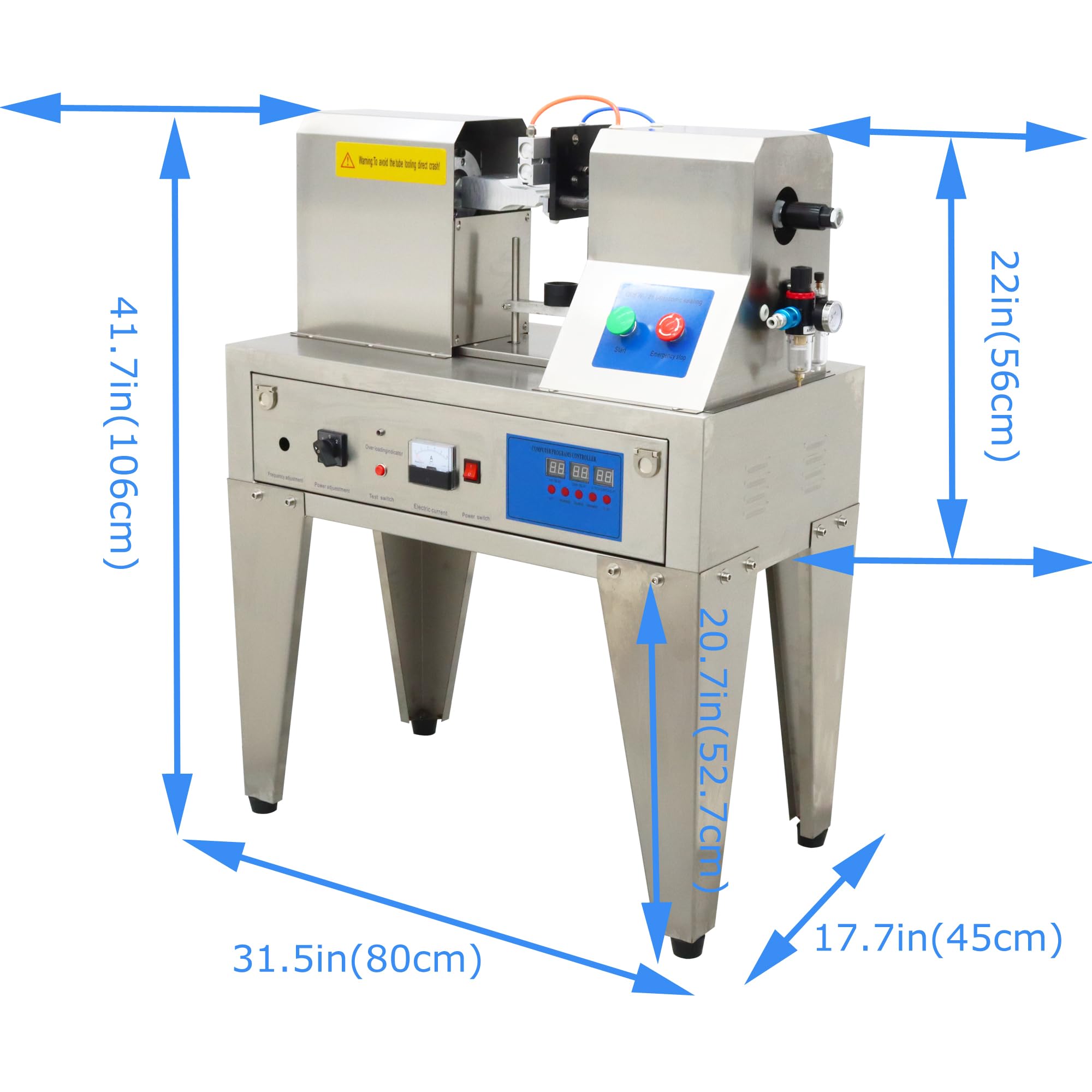 Ultrasonic Soft Plastic Tube Sealing Machine 110V 1250W - Tube Sealer for Toothpaste, Cosmetics & Food Packaging with Trimming & Printing Function | Ideal for Small Batch Production & Home Businesses