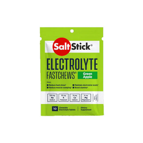 Salt Stick FastChews Electrolyte Supplement - 10 Capsules, Green Apple Flavor | Replenish Energy During Workouts, Hiking & Sports Activities