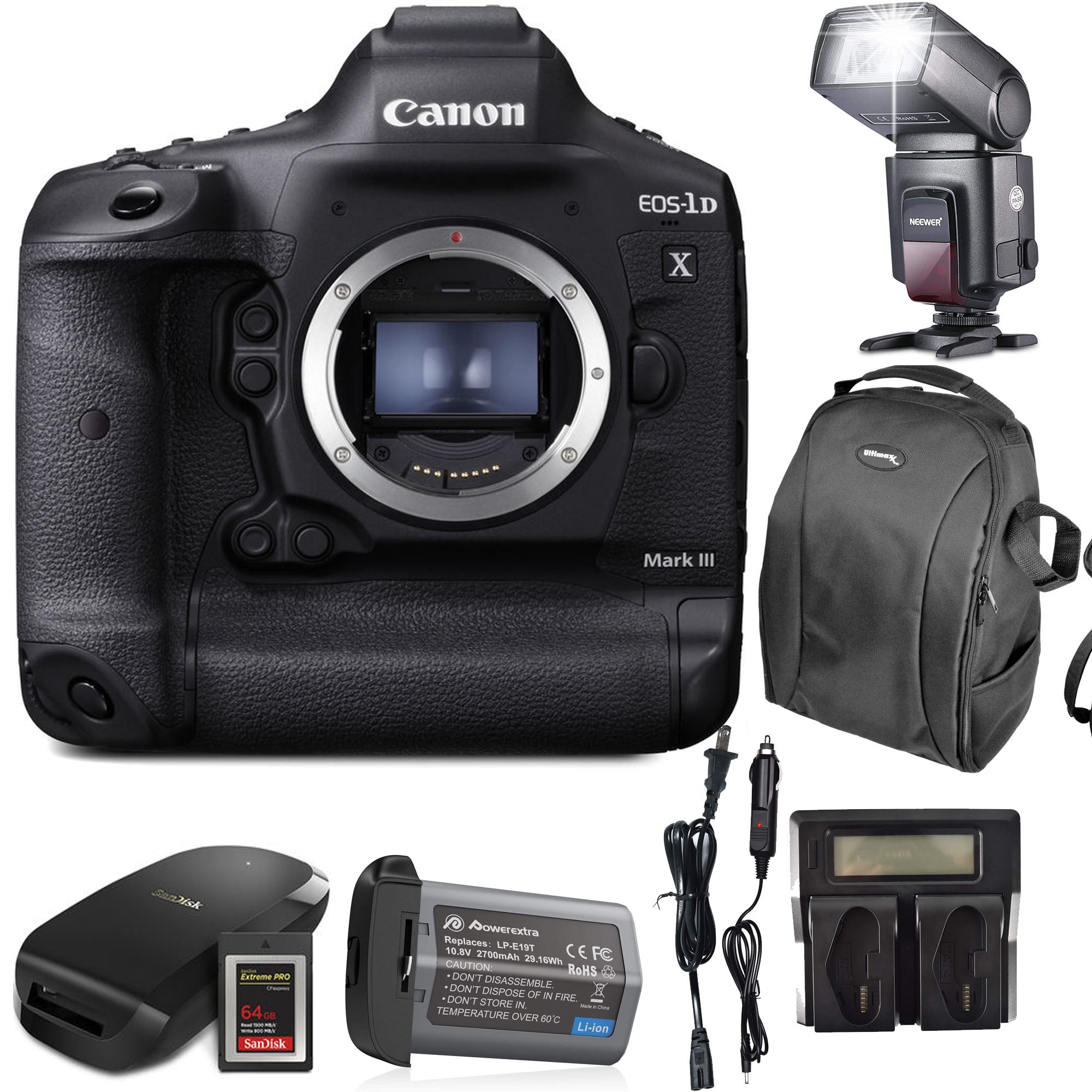 Canon EOS 1D X Mark III Professional DSLR Camera Body with Sandisk 64GB CFexpress Card & CFexpress Card Reader - Perfect for Sports, Wildlife Photography & Professional Videography