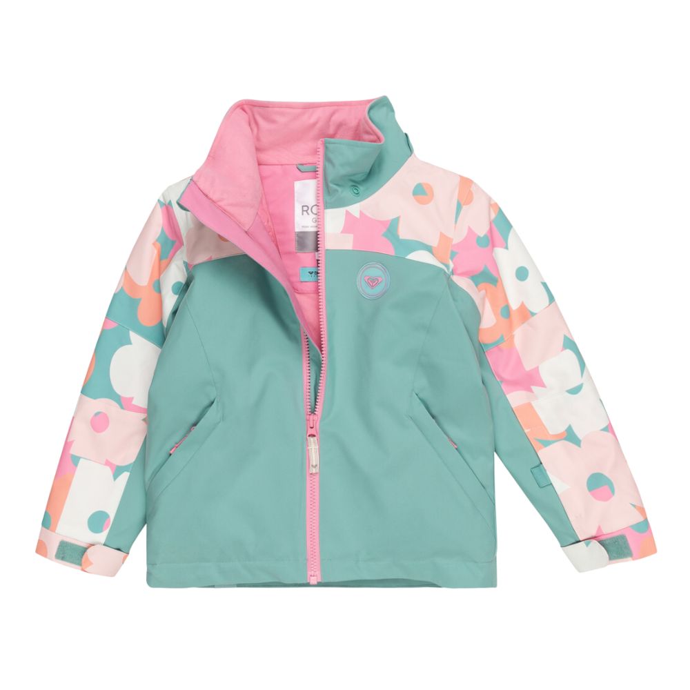 Roxy Snowy Tale Girls Ski Jacket - Waterproof Winter Coat for Kids - Canton Prima - Perfect for Skiing, Snowboarding & Outdoor Winter Activities