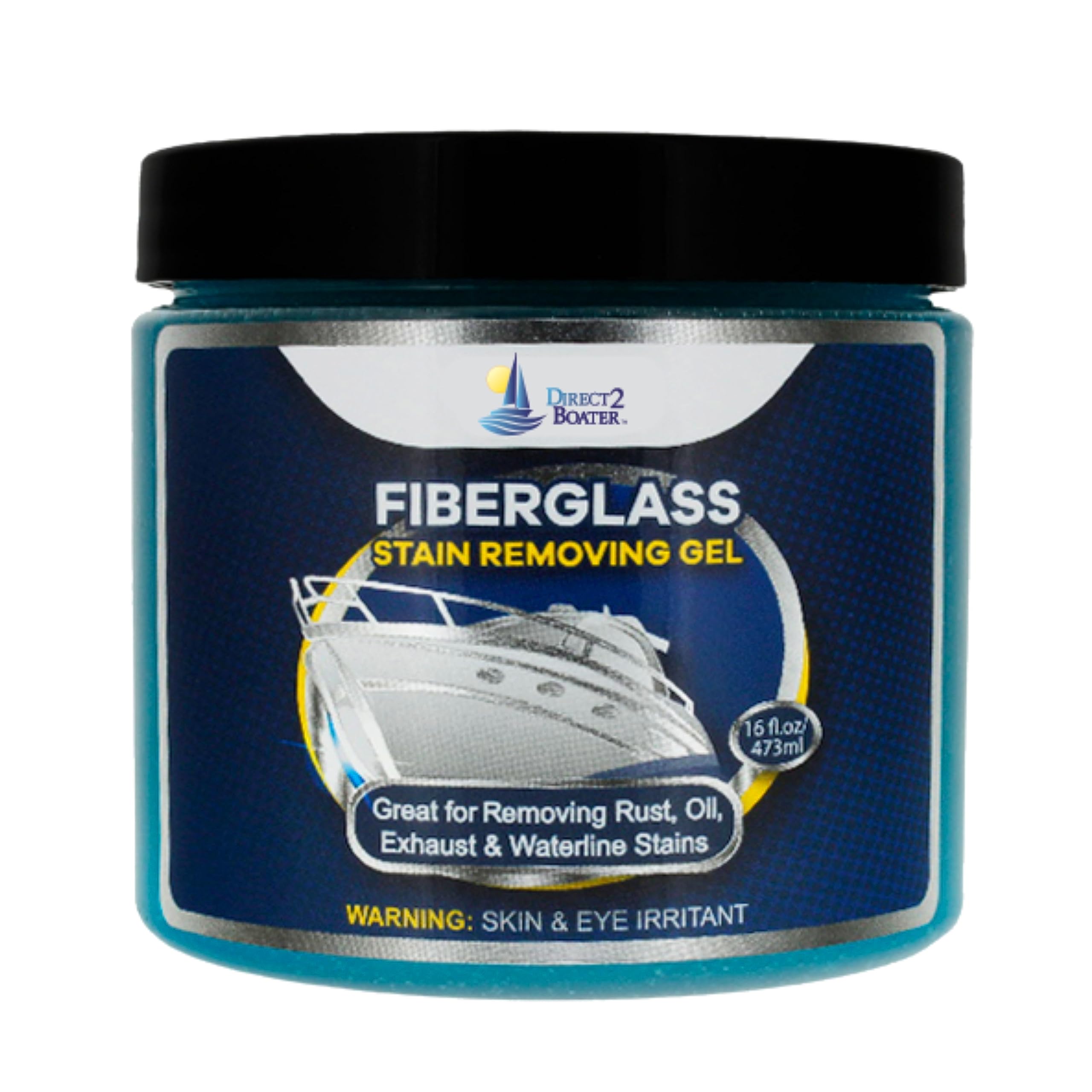 FSR Fiberglass Stain Remover Gel - 16 oz (2 Pack) | Powerful Boat Cleaner & Rust Remover for Fiberglass Surfaces | Perfect for Marine, RV & Pool Cleaning
