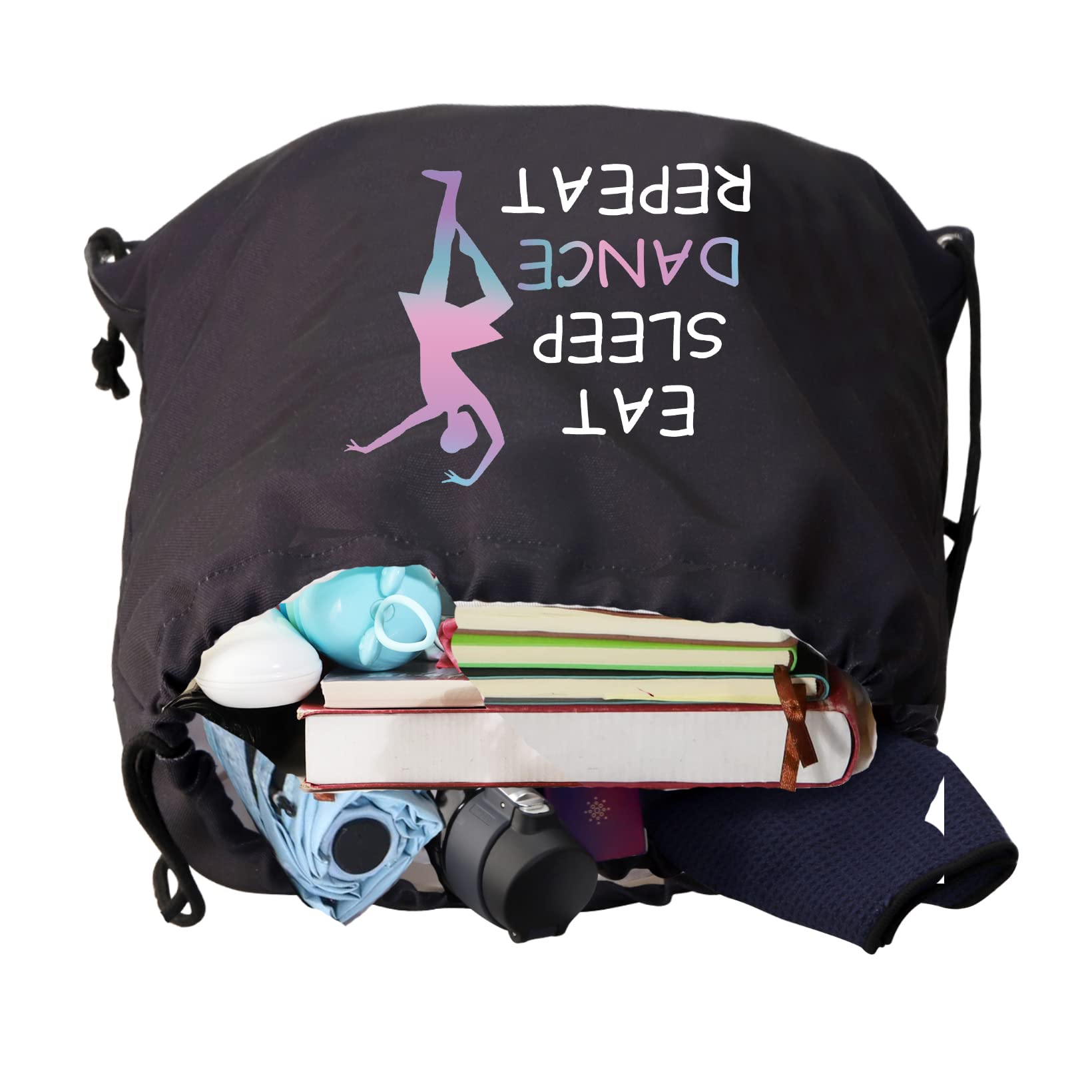 JYTAPP Dance Bags for Ballet - Drawstring Backpack with Shoe Compartment | Perfect Dance Team Gifts & Ballerina Gym Bag | Ideal for Dance Class, Rehearsals & Competitions