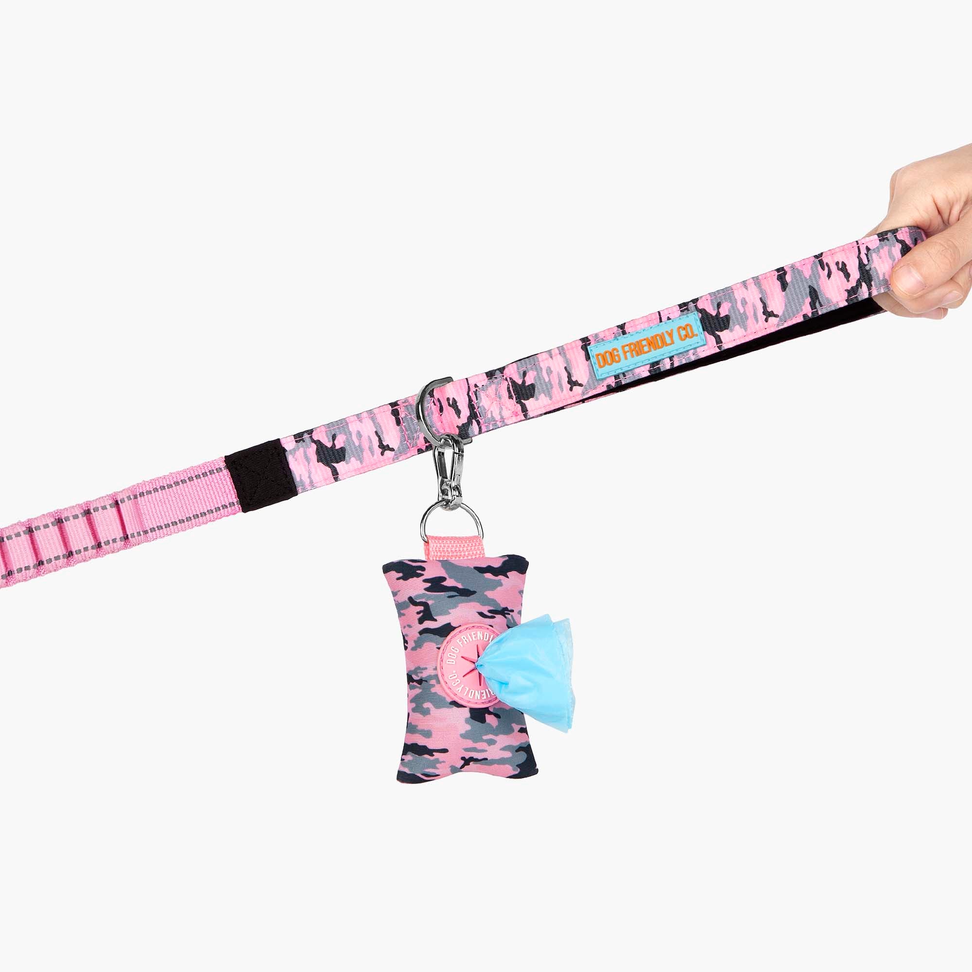 Dog Poop Bag Holder - Pink Camo Design, Leash Attachment for Easy Cleanup | Perfect for Walking, Hiking & Outdoor Adventures with Your Dog