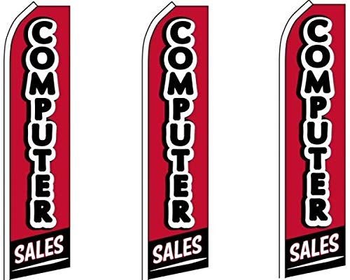 OnPoint Wares 3-Pack Computer Sale King Feather Flags - No Hardware Included | Perfect for Retail Stores, Car Dealerships & Grand Openings