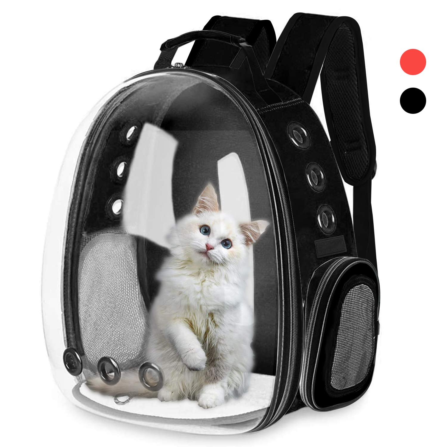 AOPUTTRIVER Bubble Backpack Pet Carrier for Cats & Small Dogs - Airline Approved Space Capsule Travel Carrier - Perfect for Hiking, Outdoor Adventures & Daily Commute - Black