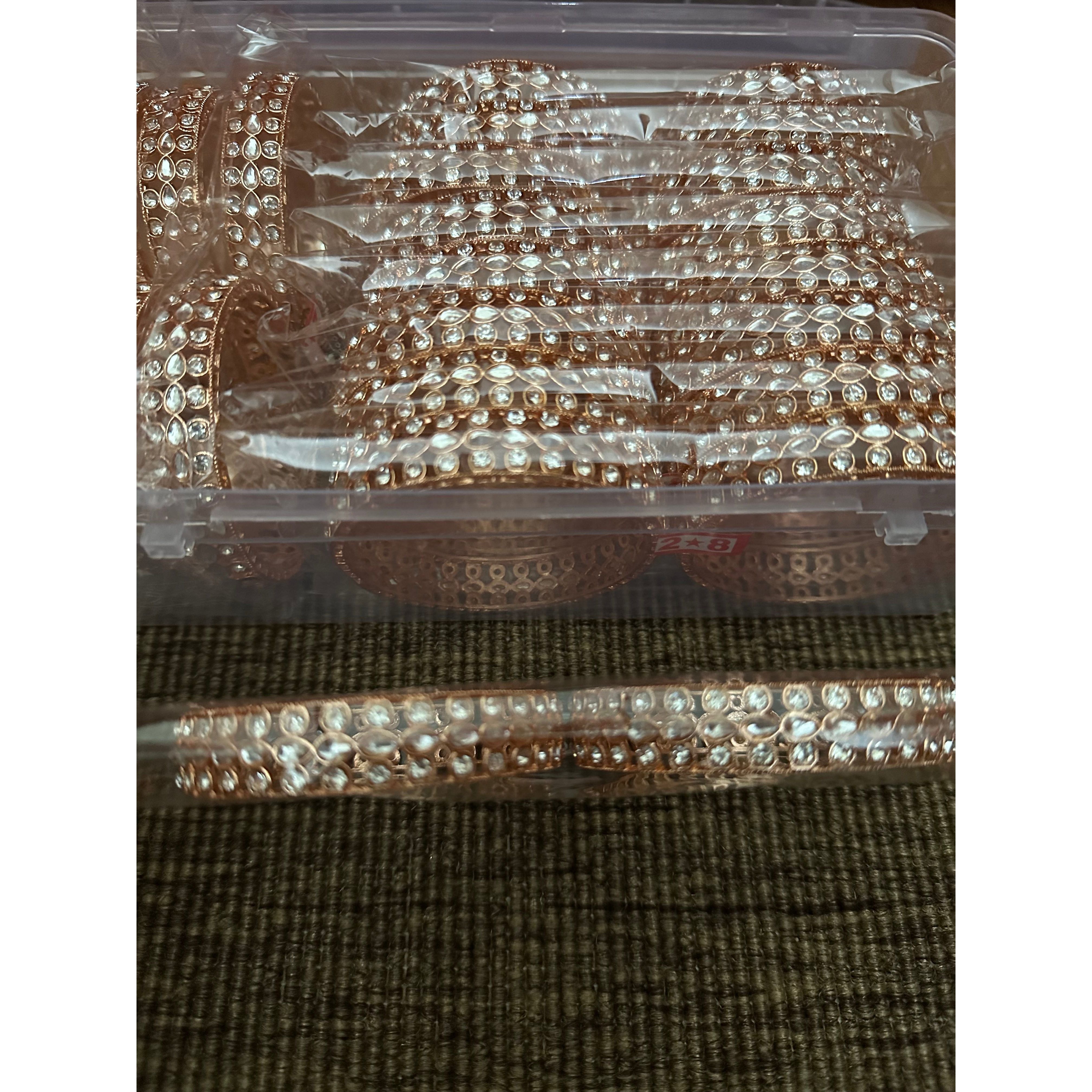 Exquisite Kundan Bangles Set of 2 - Traditional Indian Gold Plated Bracelets for Women - Perfect for Weddings, Festivals & Ethnic Fashion