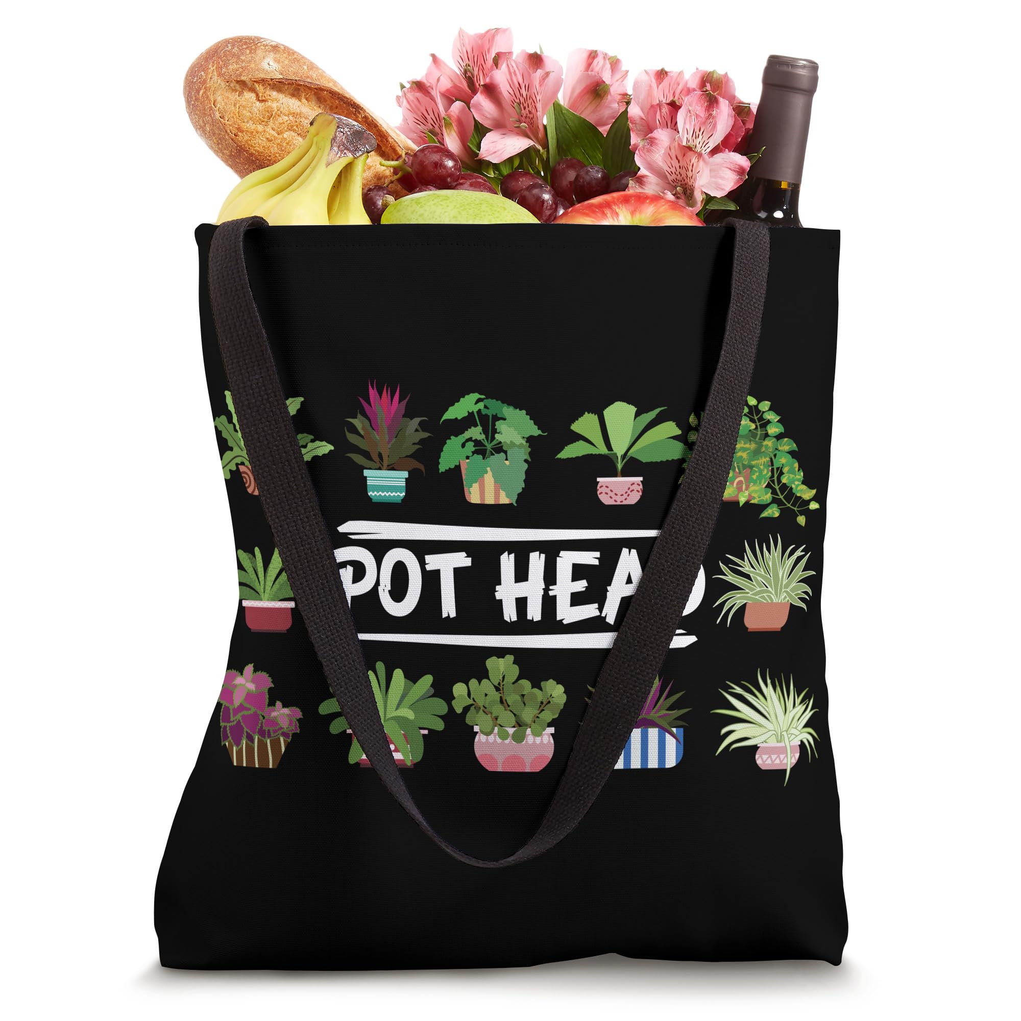 Stylish Gardening Potted Plant Pot Head Tote Bag - Durable & Eco-Friendly for Gardeners, Plant Lovers & Outdoor Enthusiasts | Perfect for Grocery Shopping, Farmers Market & Gardening Trips