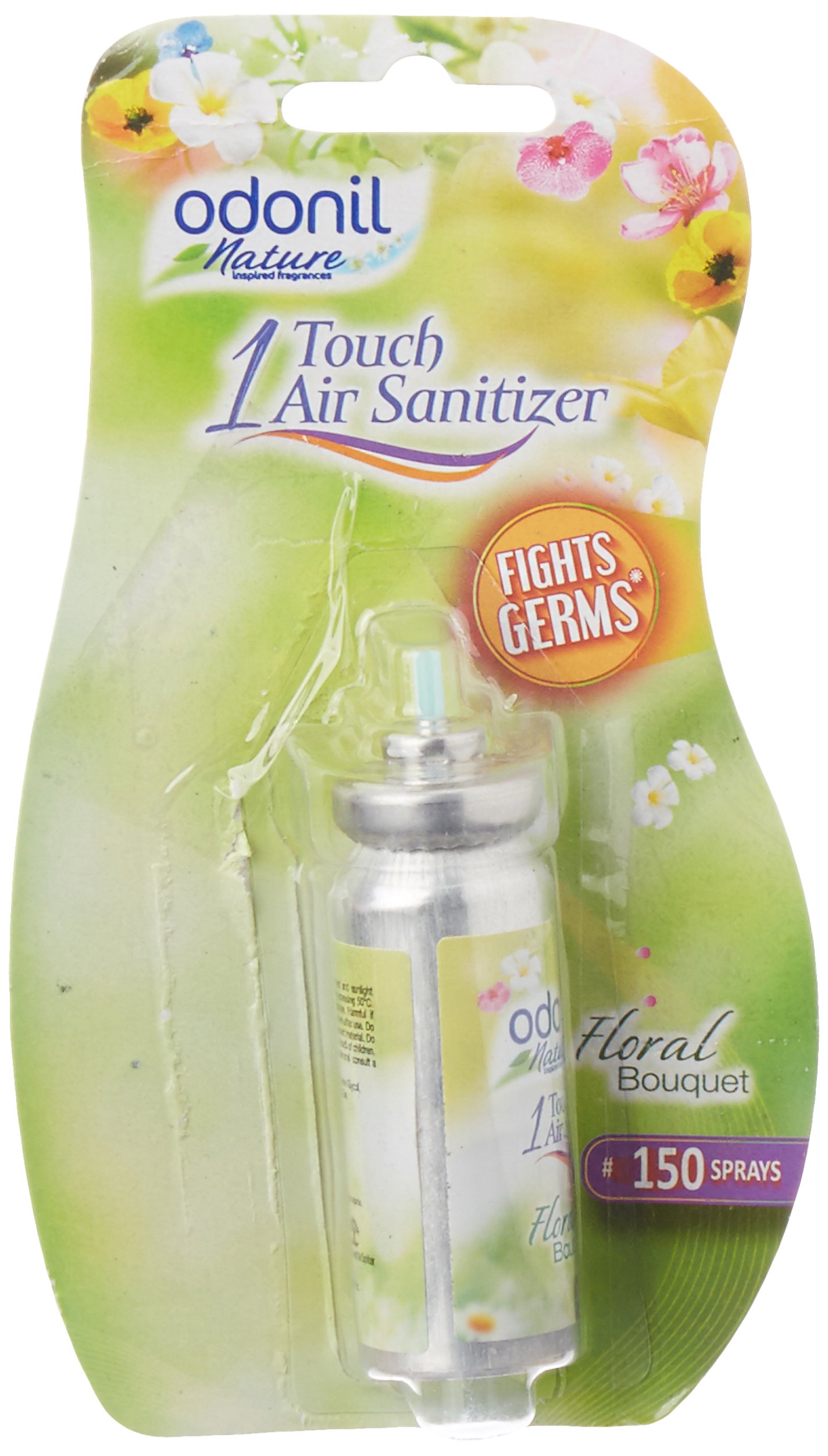 Odonil One Touch Air Freshener Spray - Floral Bouquet Scent (7.8g) | Pack of 1 | Eliminates Odors in Home, Office & Car | Long-Lasting Fragrance for Fresh Indoor Air