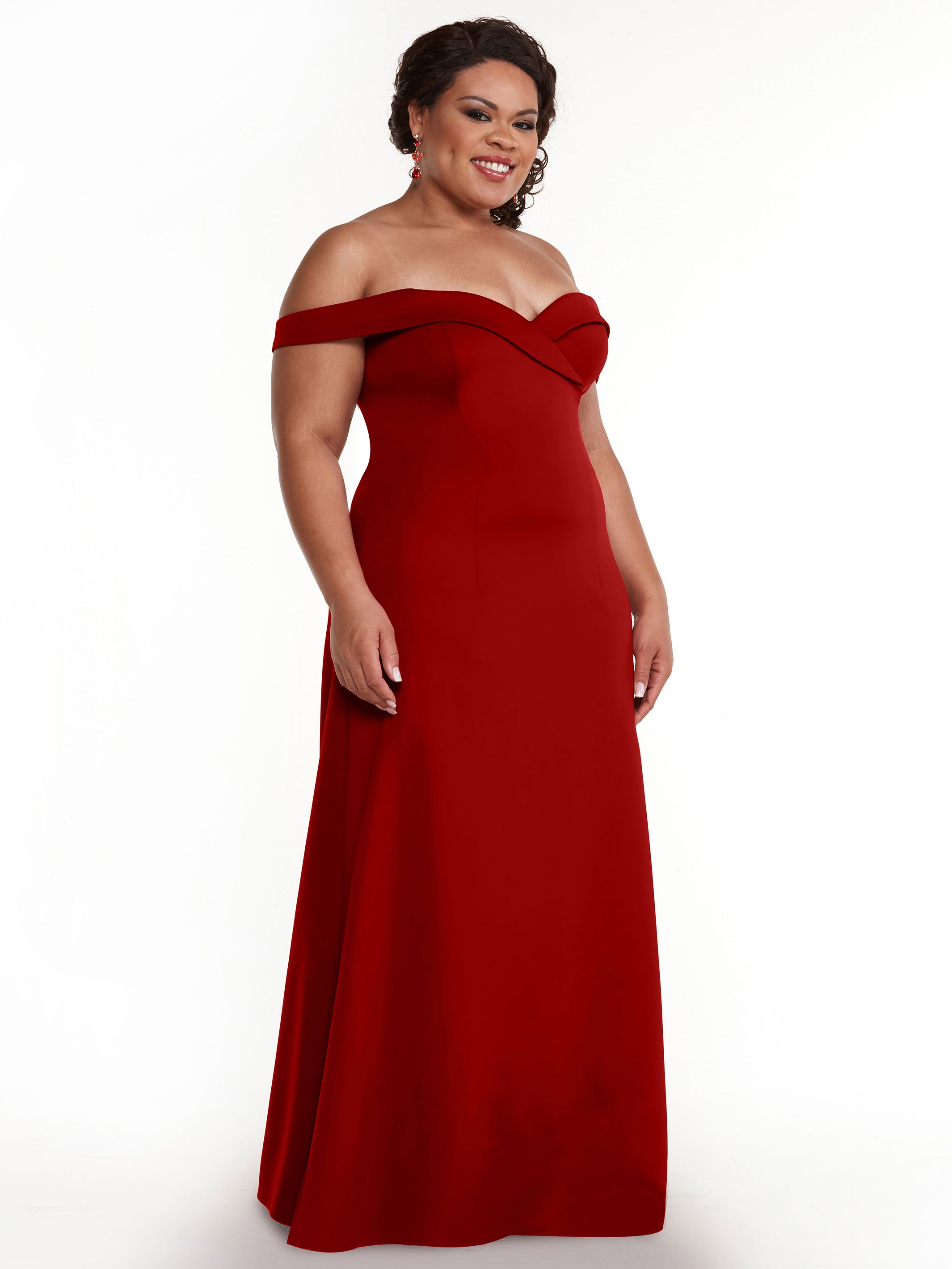 Elegant Off-The-Shoulder Double Knit A-Line Bridesmaid Dress 83050 - Perfect for Weddings, Formal Events & Special Occasions