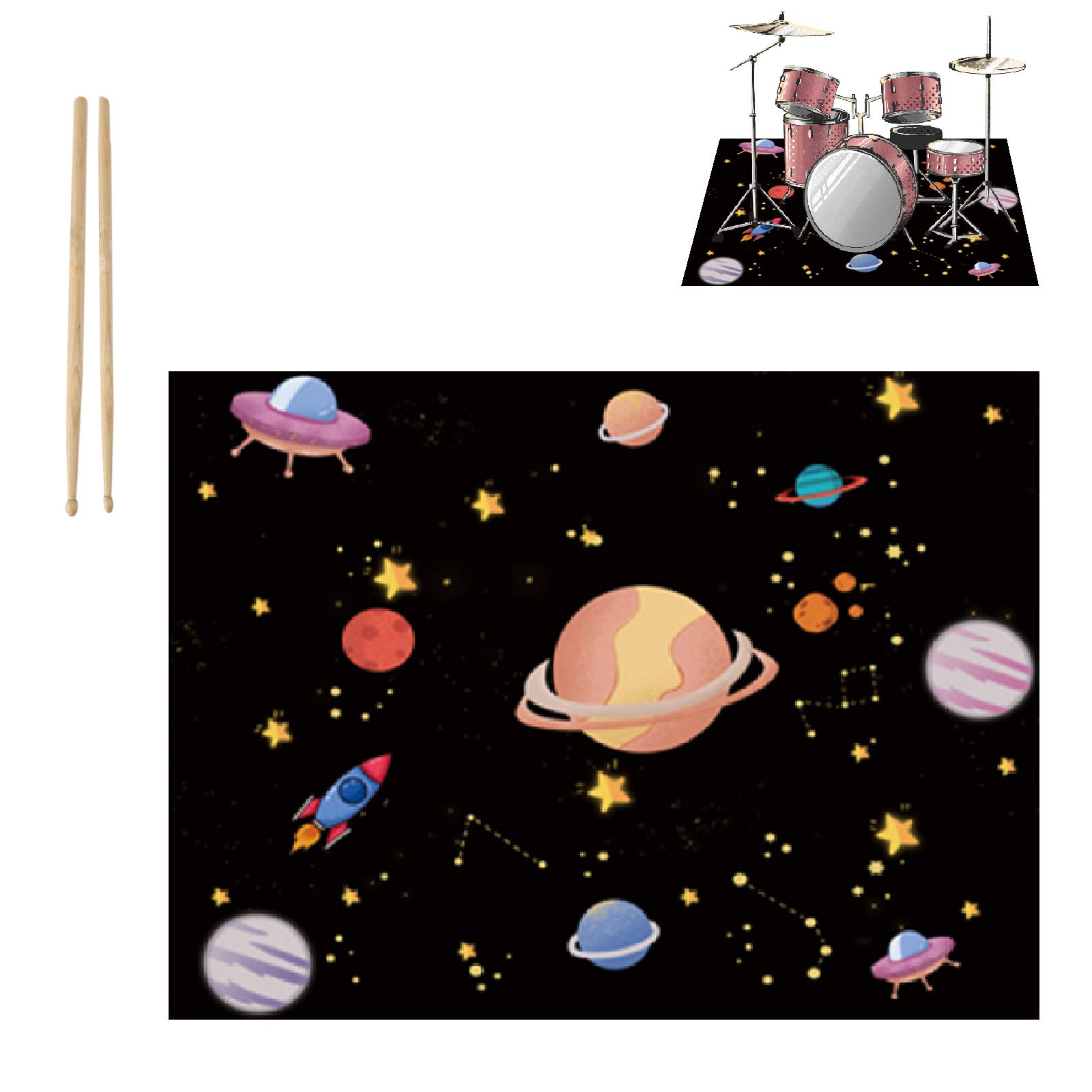 **Premium Drum Rug - 200x160cm Non-Slip Soundproof Mat for Acoustic & Electronic Drum Kits, Guitar, Piano, Chair & Stool - Perfect for Home Studios, Live Performances & Practice Rooms**