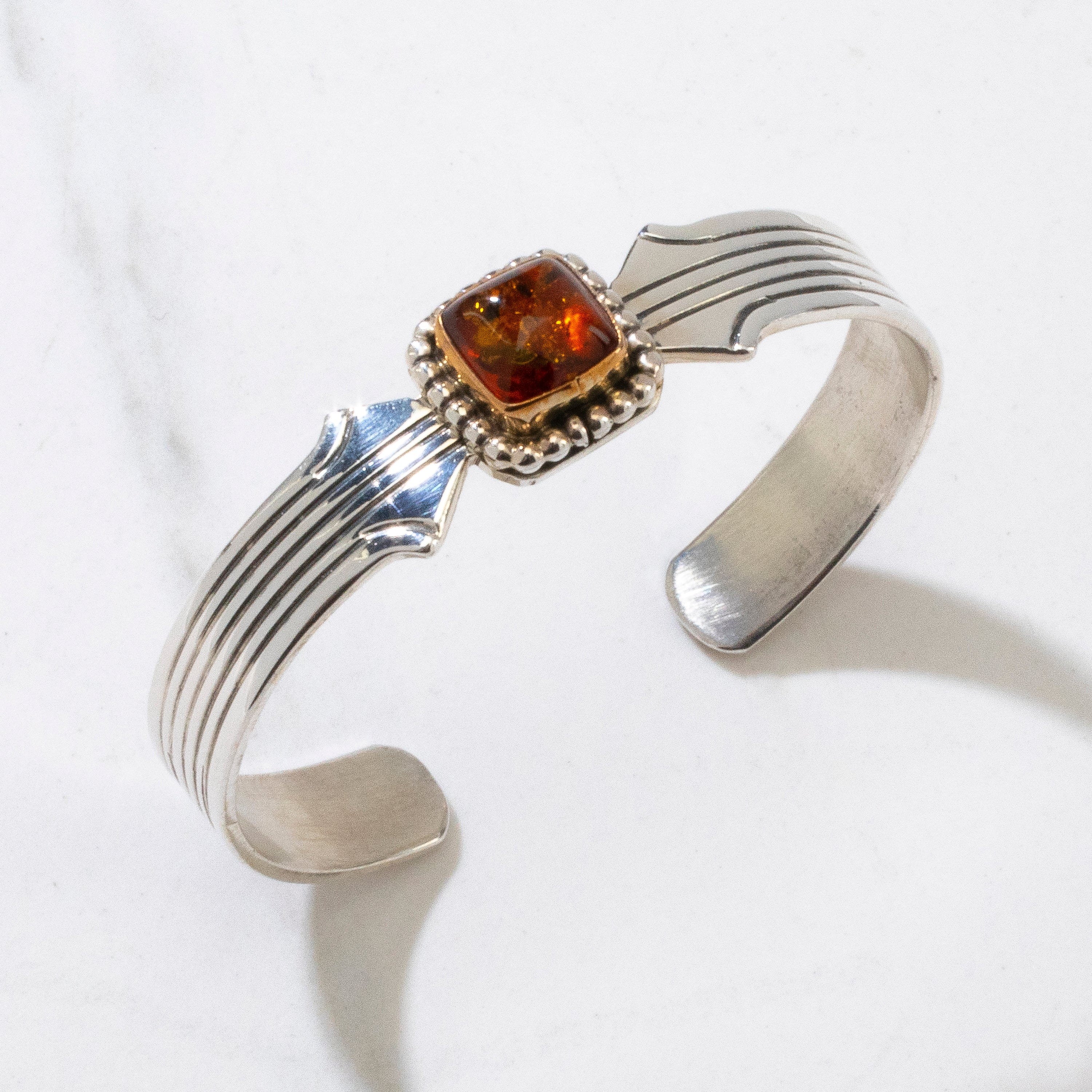 Authentic Navajo USA Native American Handmade 12K Gold Filled & 925 Sterling Silver Cuff Bracelet - Perfect for Boho Fashion, Gift Giving & Special Occasions