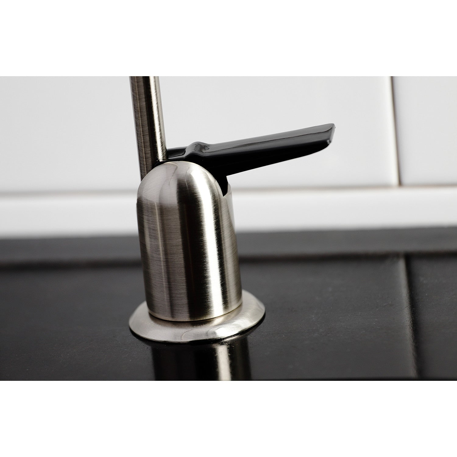 Americana K6194 Single Handle 1 Hole Deck Mount Water Filtration Faucet - Black Stainless Steel for Kitchen Sink, Countertop & RV Use