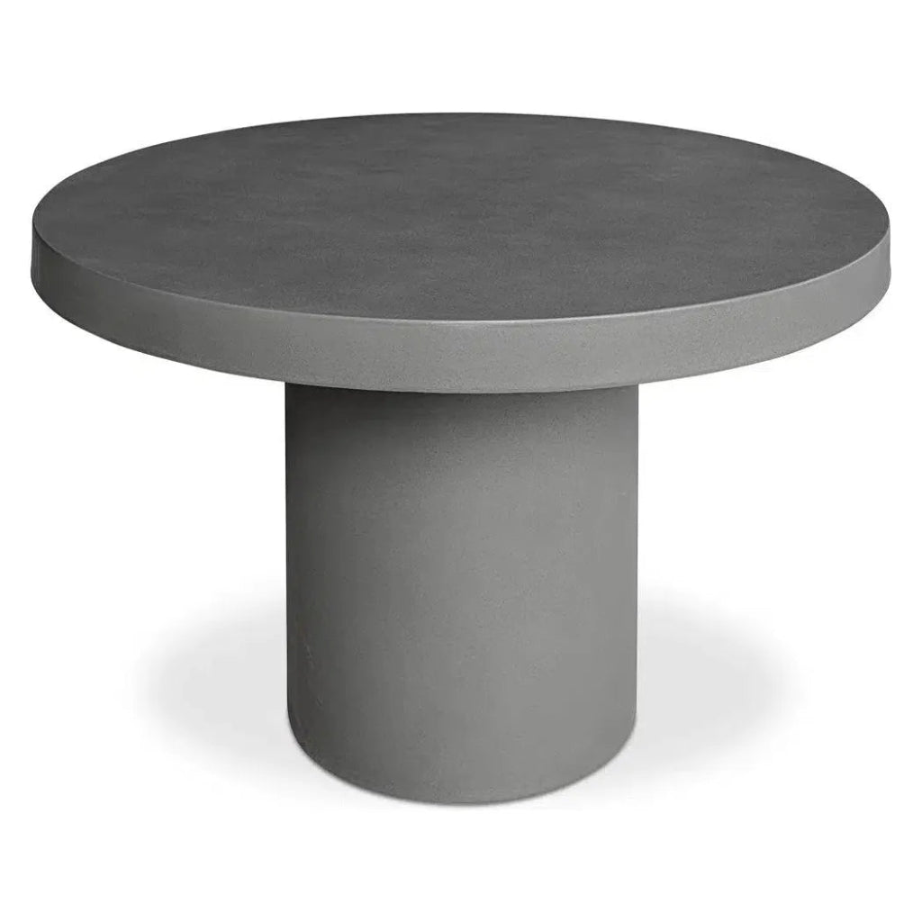 47 Inch Outdoor Dining Table - Modern Grey Patio Furniture for Garden, Backyard, and Poolside Gatherings