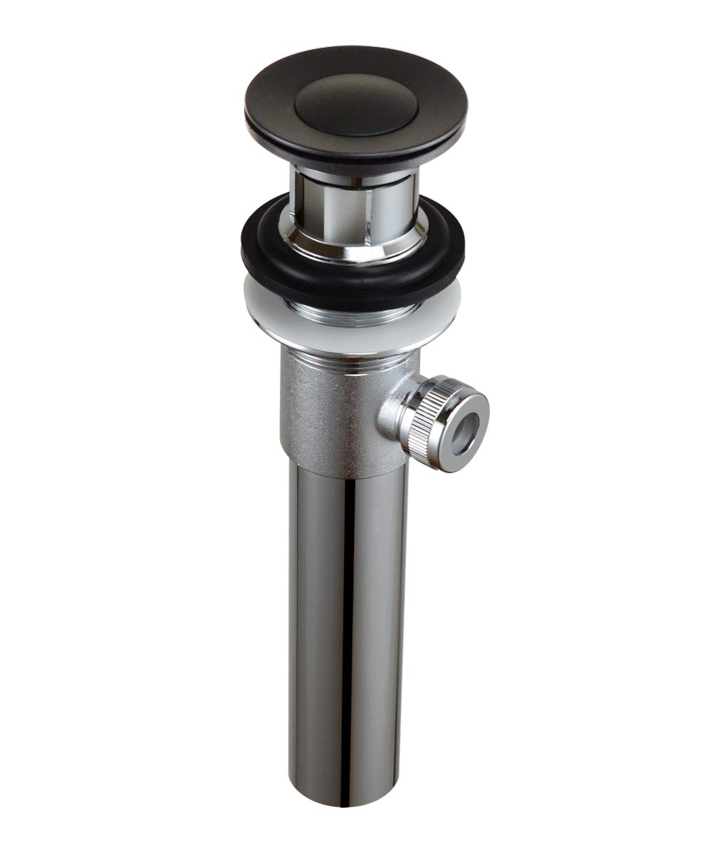 Purelux Matte Black Bathroom Sink Drain Stopper with Lift Rod - Compatible with Lavatory Faucet & Vanity Sink - Perfect for Bathroom Renovation & Home Upgrade