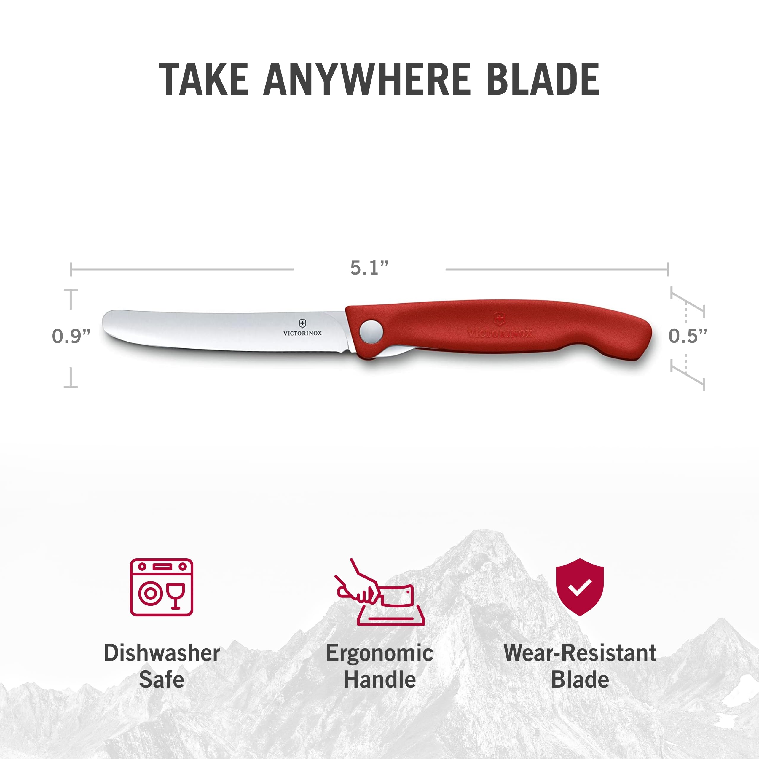 Victorinox Swiss Classic 4.3 Inch Foldable Paring Knife - Straight Edge Red Blade for Kitchen, Camping & Travel | Compact Fruit & Vegetable Knife for Precise Cutting