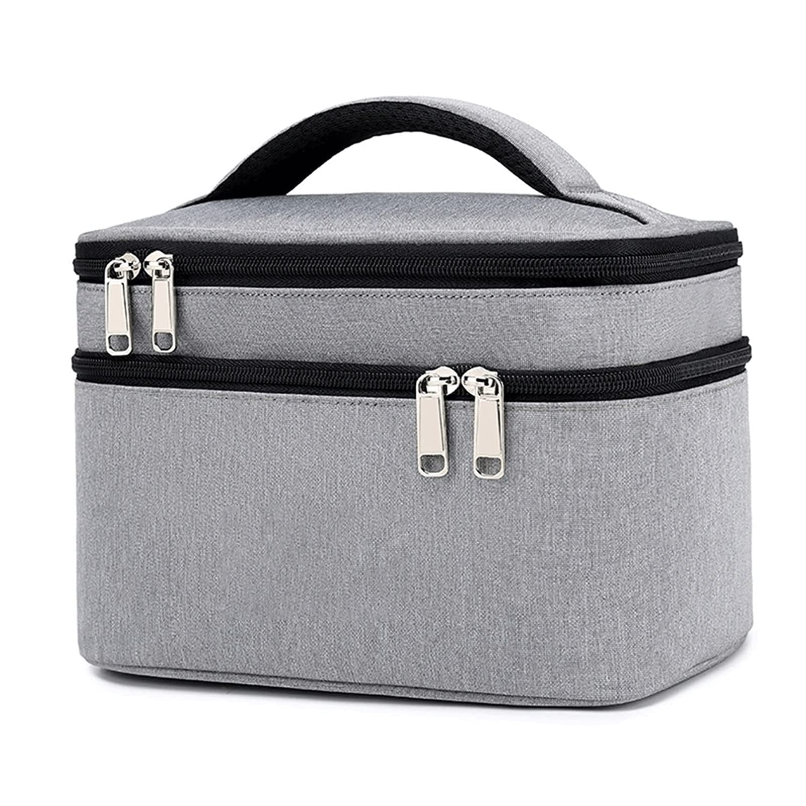 Double Layer Large Capacity Waterproof Makeup Bag for Women - Travel Toiletry Organizer with Washable Storage (22x15x25.5cm) - Perfect for Vacation, Gym & Daily Cosmetics Organization (Color A)