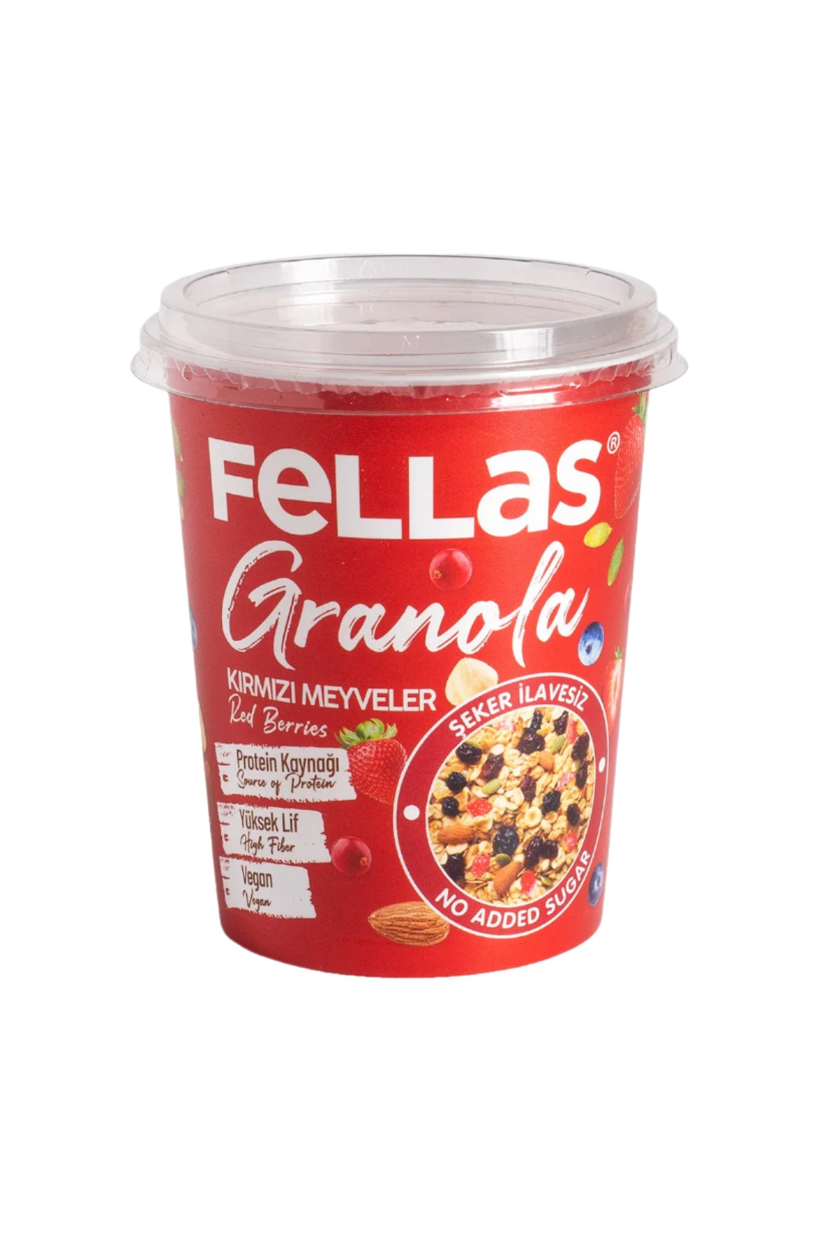Fellas Cup Granola with Red Fruits - 50G | Healthy Breakfast Snack for On-the-Go, Office, or School