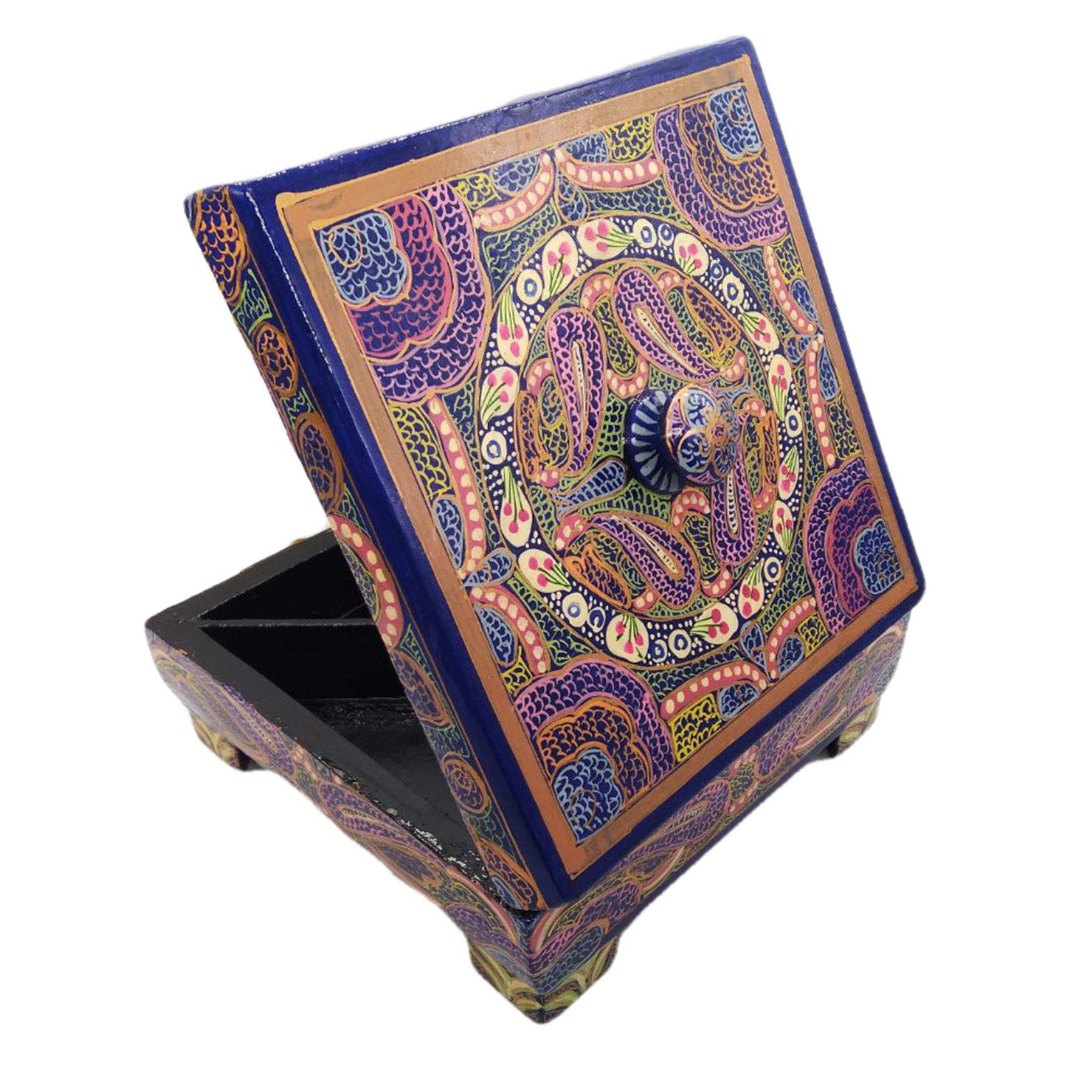 Handmade Christmas Jewelry Organizer Box - Premium Dry Fruit & Trinket Storage Box for Women - Award-Winning Indian Artisan Crafted Purple Jewelry Case | Perfect for Holiday Gifts, Home Decor & Jewelry Organization