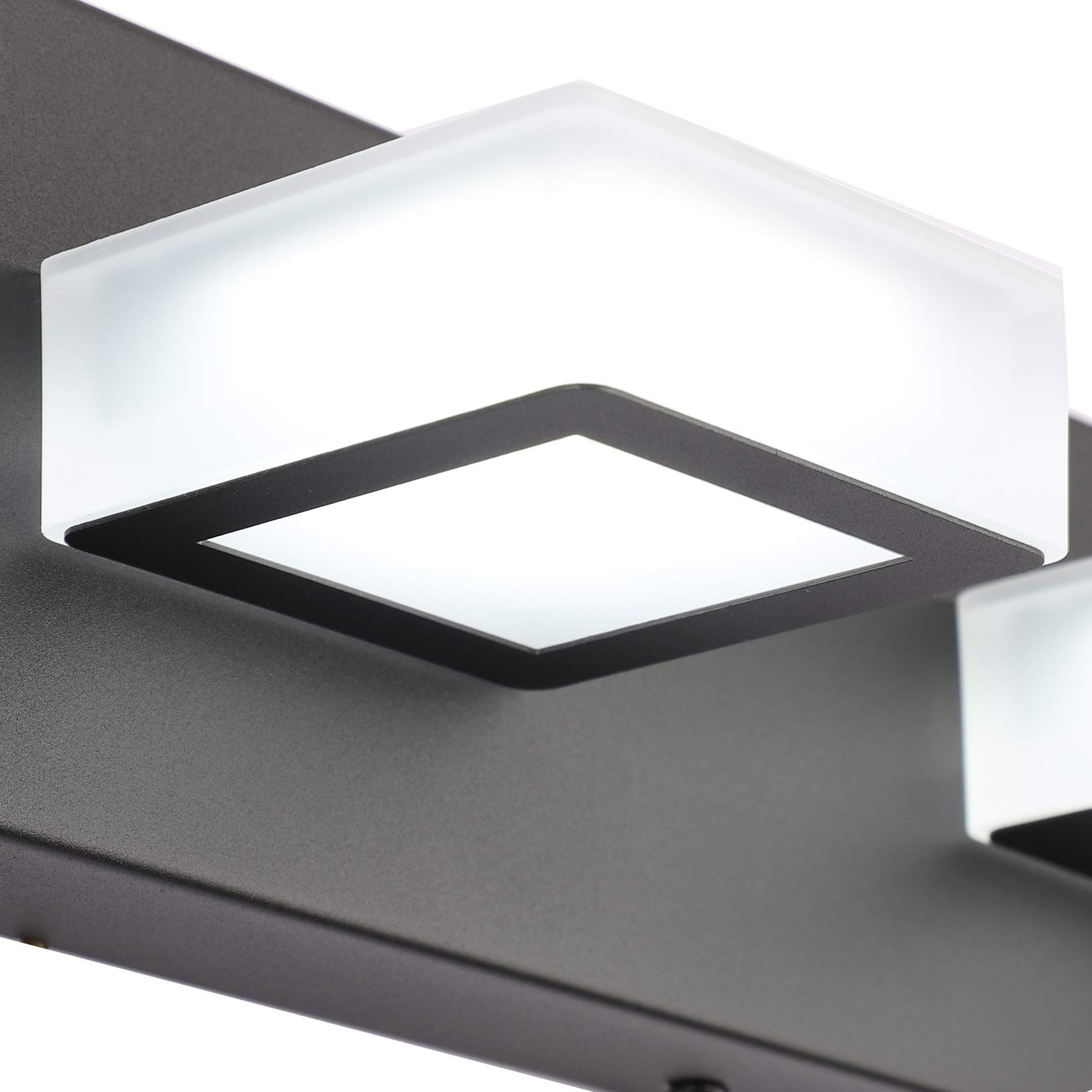 Ralbay 12W LED Bathroom Vanity Light - Matte Black Modern Acrylic Light Fixture for Bathroom Mirror Lighting - Perfect for Bathroom, Powder Room & Dressing Room Makeup Area