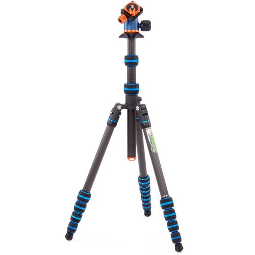 3 Legged Thing Punks Brian 2.0 Carbon Fiber Tripod with AirHed Neo 2.0 Ball Head (Blue) - Lightweight Professional Camera Tripod for Travel, Photography & Videography