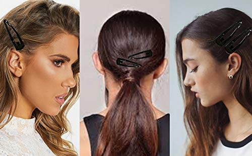 HP High Profile Tic Tac Hair Clips - 24pcs Matte Black Hair Accessories for Women & Girls | Korean Style Hair Clips for School, Work & Everyday Use