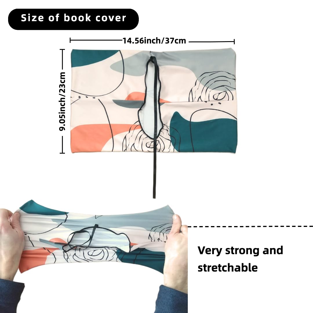 Stretchable Nylon Book Cover for Hardcover & Textbooks - 6 Pack Durable, Washable Book Protector Sleeves by Ali & Boo (9.5