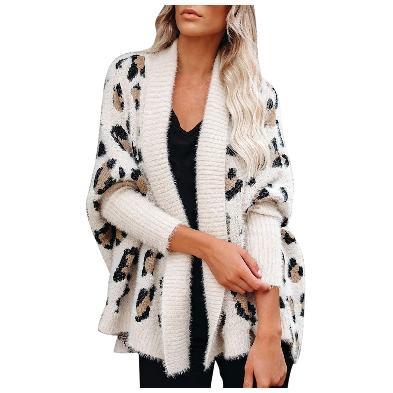 Women's Fashion Leopard Print Cardigan Sweater Jacket - Casual Plus Size Pullover for Everyday Wear | Perfect for Office, Outings & Cozy Evenings