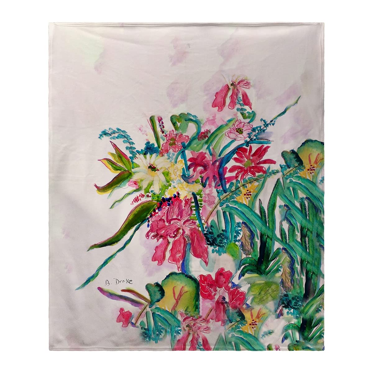 Betsy Drake Multi Floral Fleece Blanket - Soft Cozy Throw Blanket for Couch, Bed & Home Decor - Perfect for Winter, Gifts & Travel