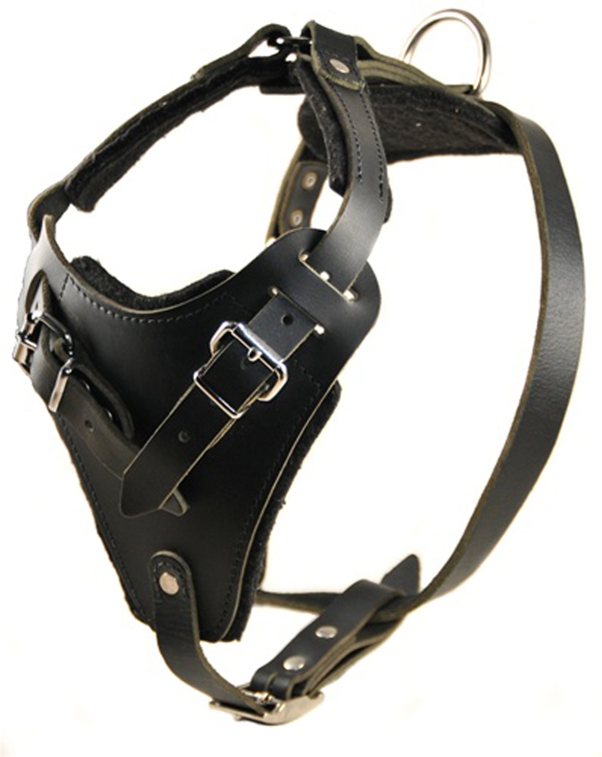 Dean and Tyler The Boss Nickel Hardware Leather Dog Harness with Handle - Heavy Duty Adjustable Pet Harness for Large Dogs (31-41 Inch Girth) - Perfect for Walking, Training & Outdoor Adventures